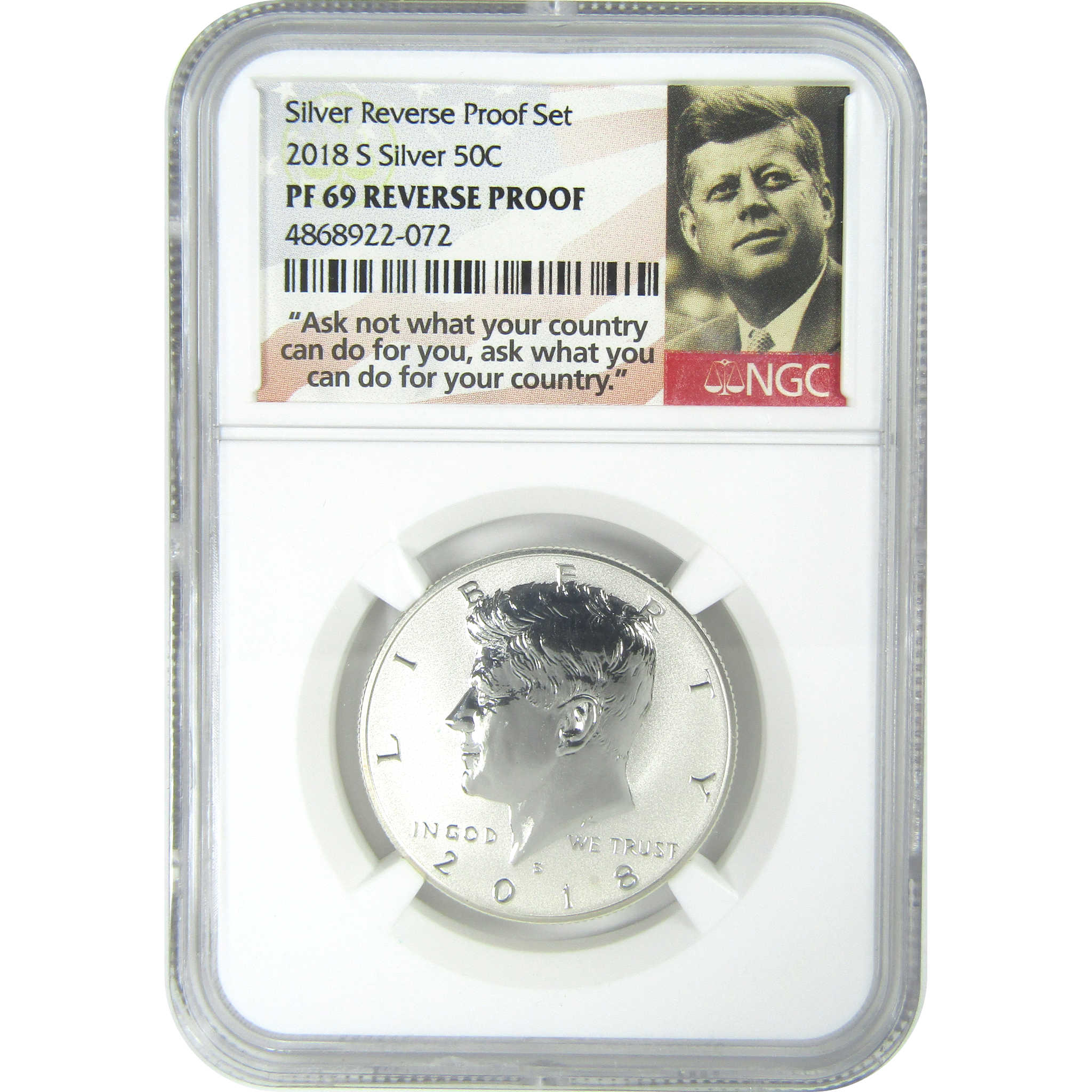 2018 S Kennedy Half Dollar PF 69 NGC Silver Reverse Proof SKU:CPC9305