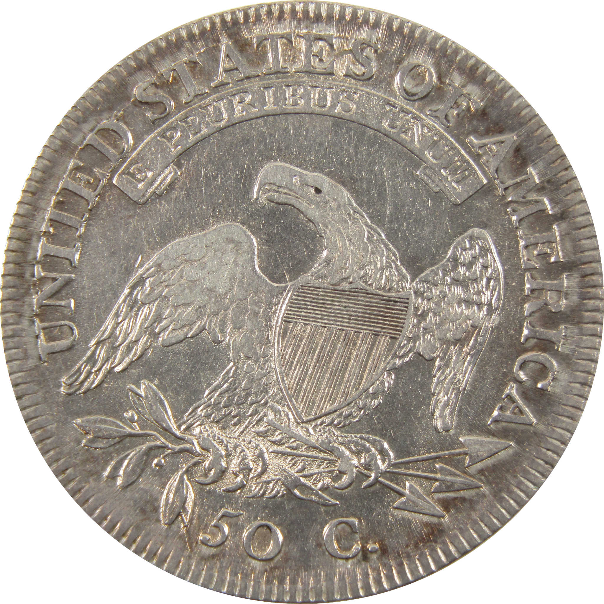 1809 Normal Edge Capped Bust 50c AU 89.24% Silver SKU:I11193