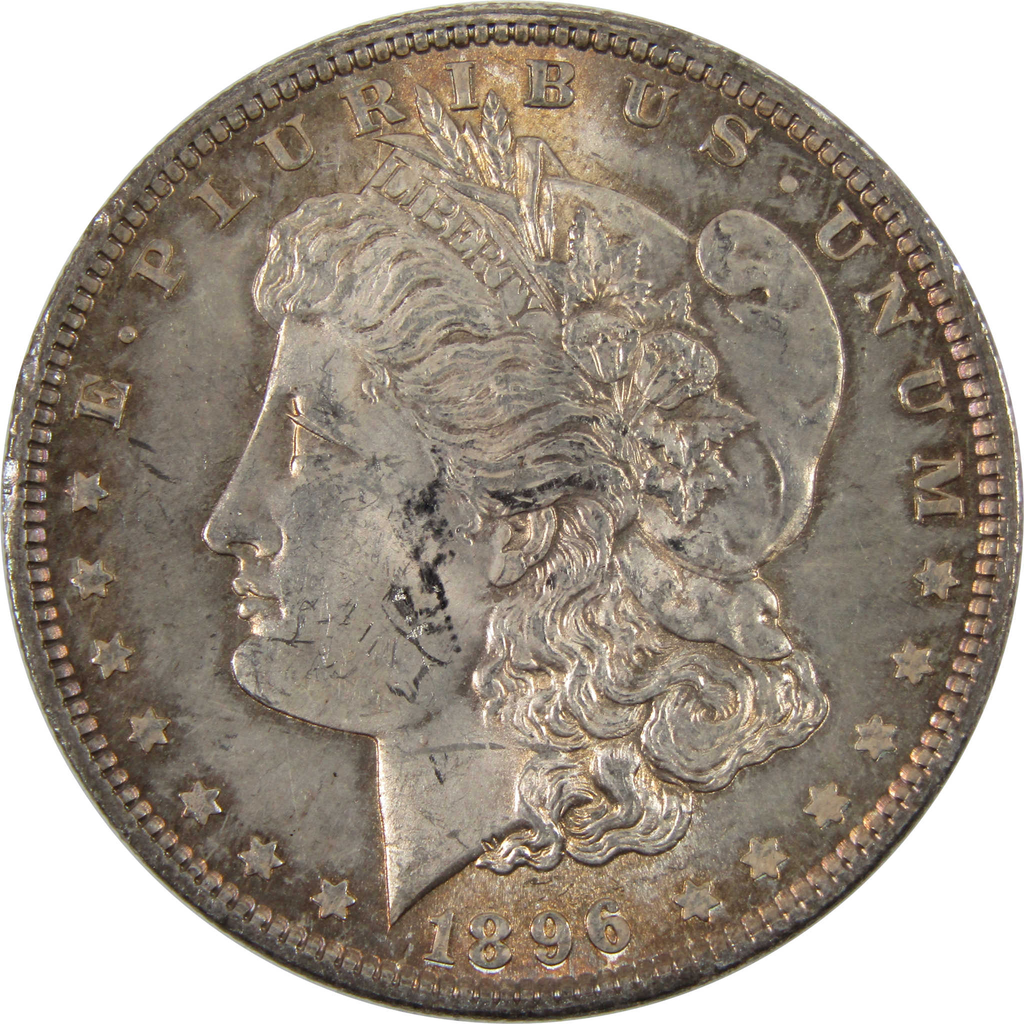 1896 Morgan Dollar Uncirculated Details 90% Silver $1 Toned SKU:I8645