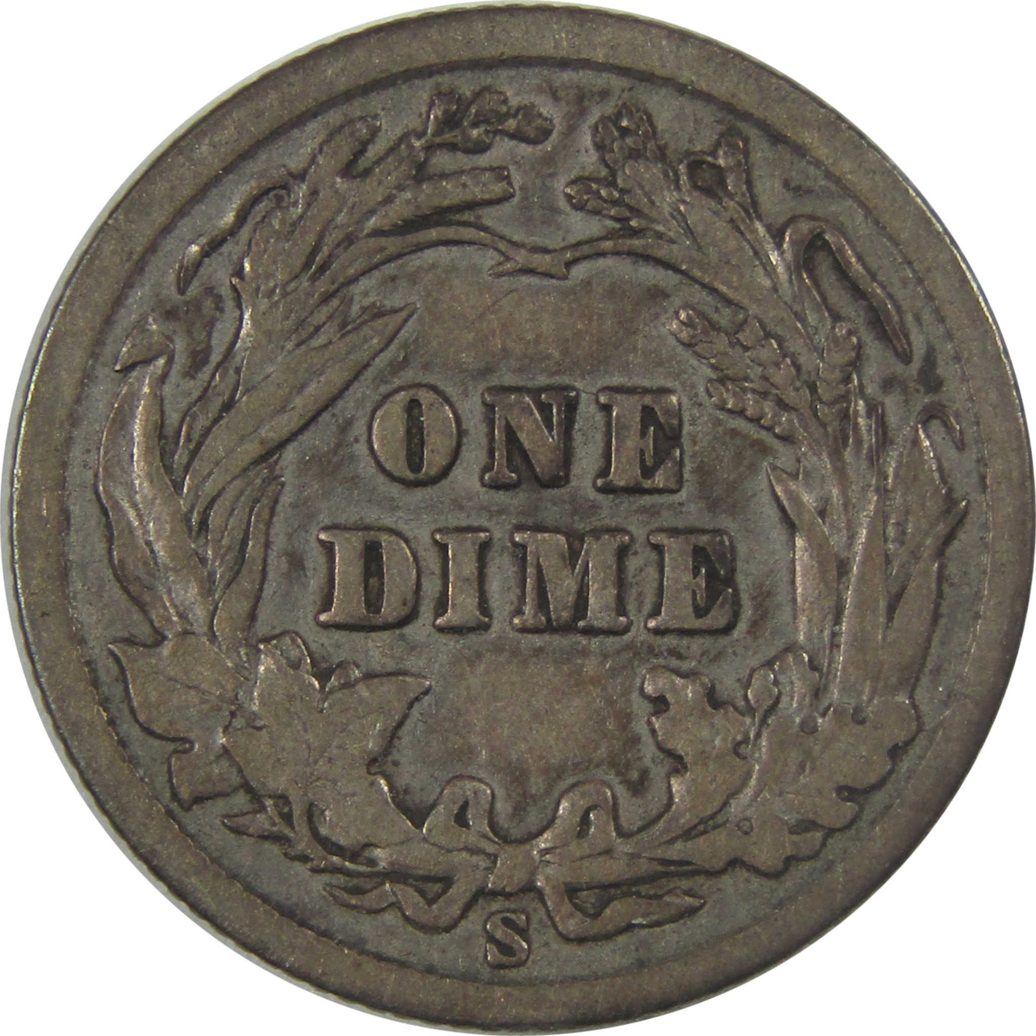 1905 S Barber Silver Dime F Fine 10c Coin SKU:I24567