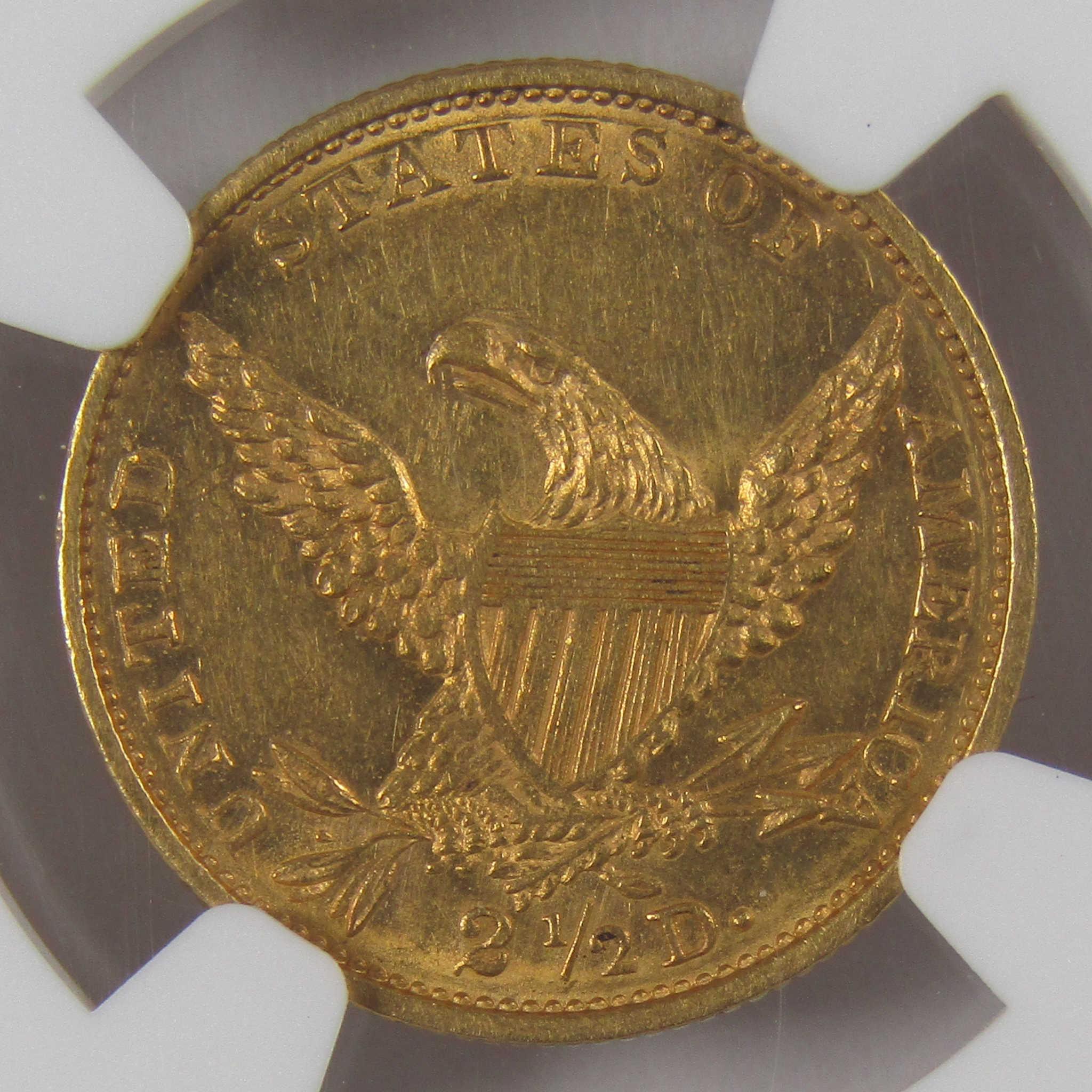 1837 Classic Head Gold Quarter Eagle MS 63 NGC Uncirculated $2.50 Coin