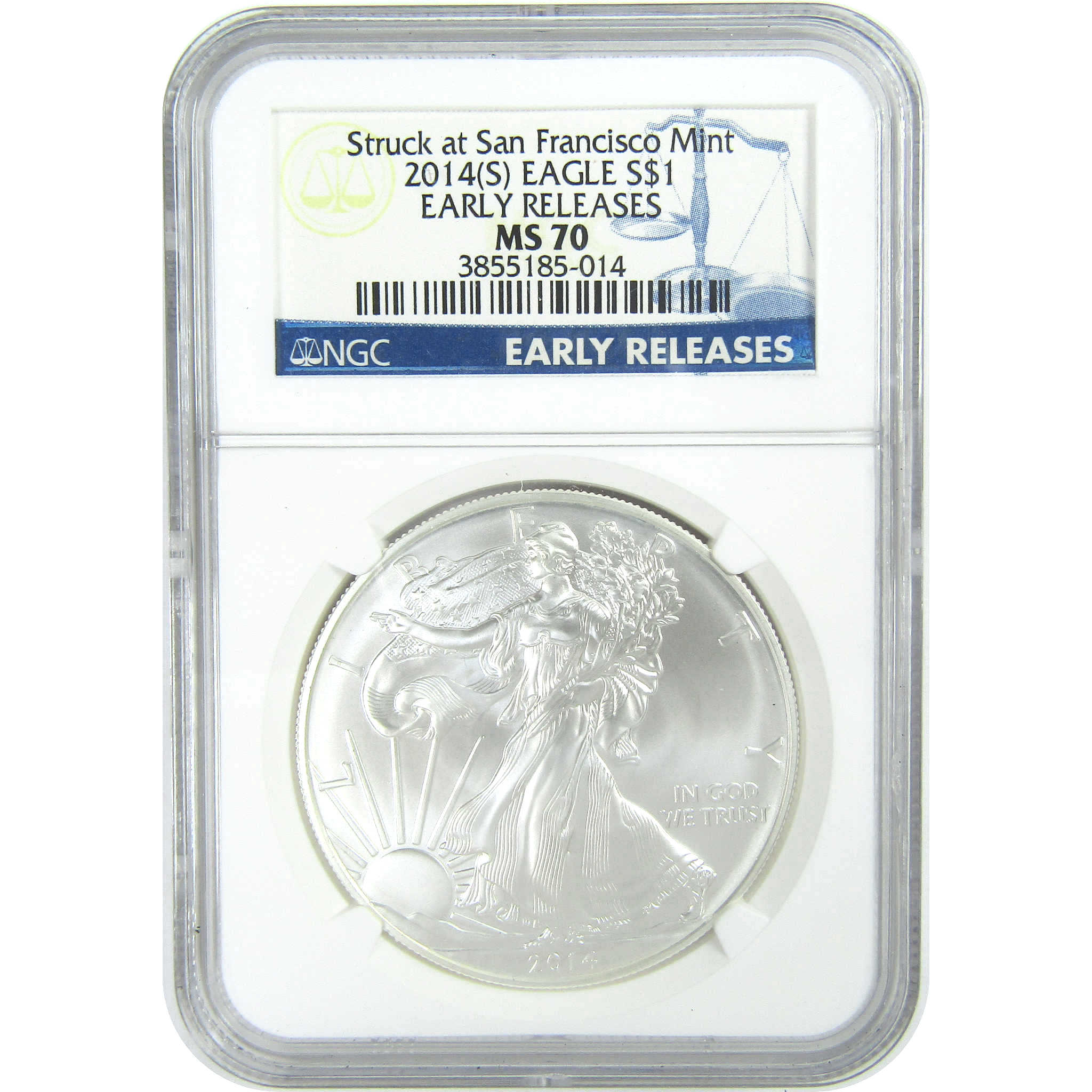 2014 (S) American Silver Eagle MS 70 NGC Early Releases SKU:CPC9425