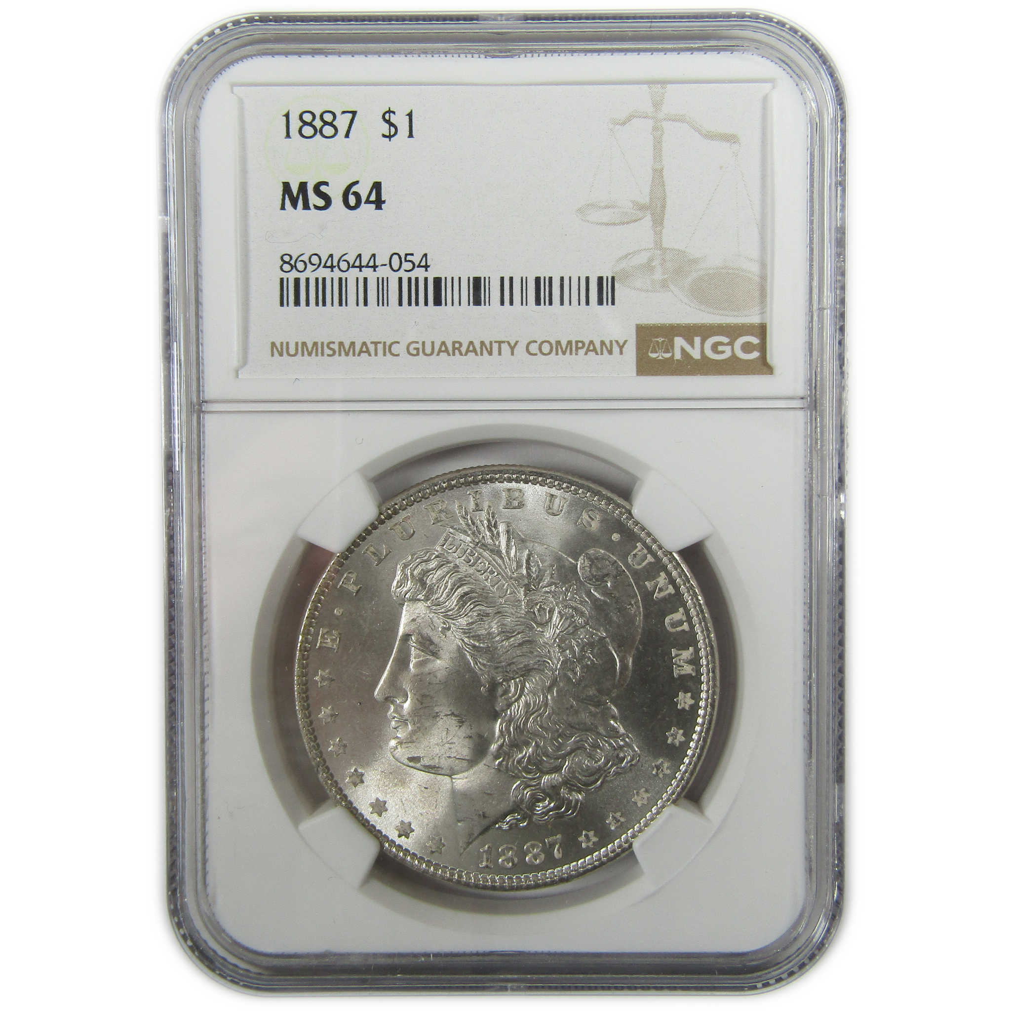 1887 Morgan Silver Dollar MS 64 NGC Toned Reverse SKU:I27541