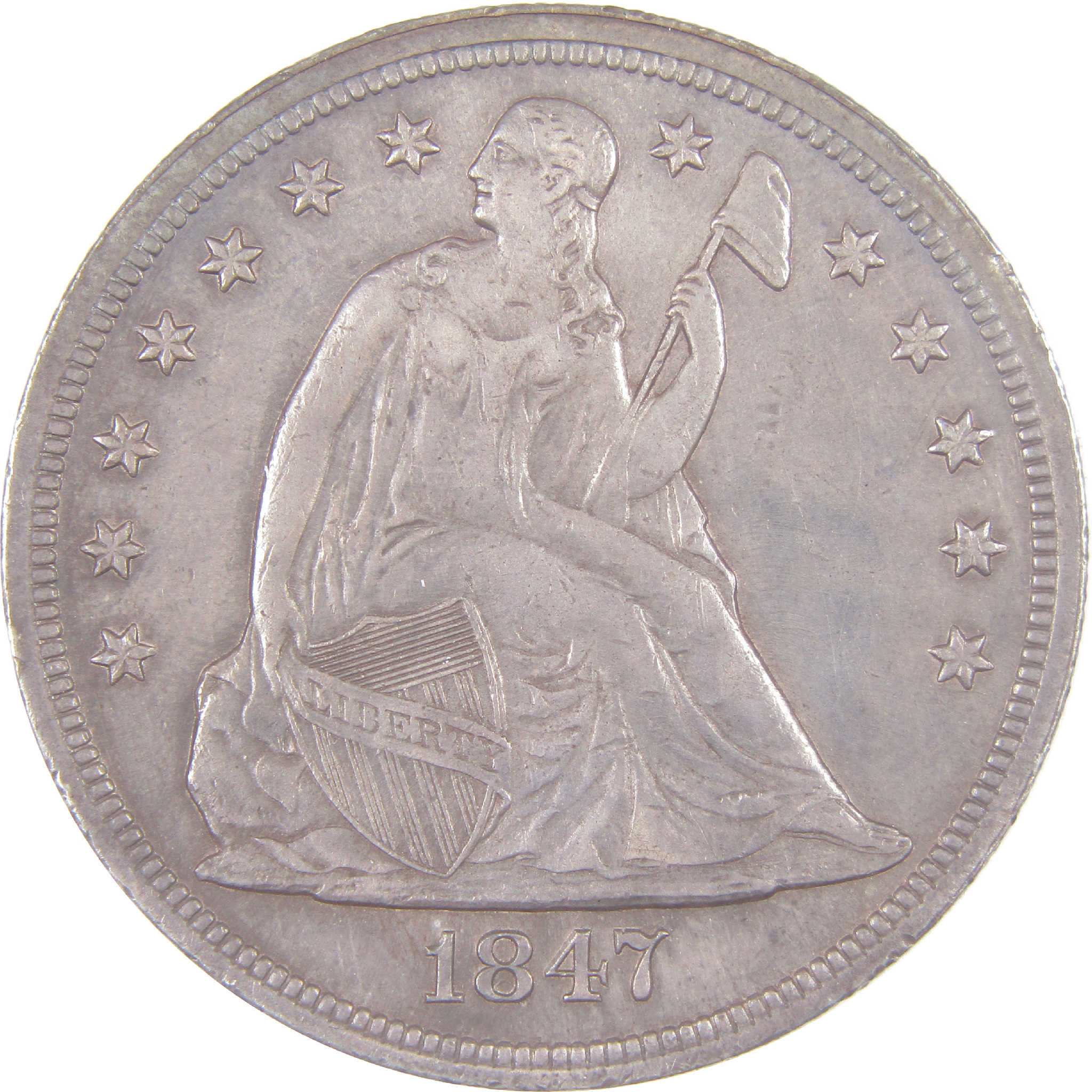 1847 Seated Liberty Dollar XF EF Extremely Fine Details SKU:I16994