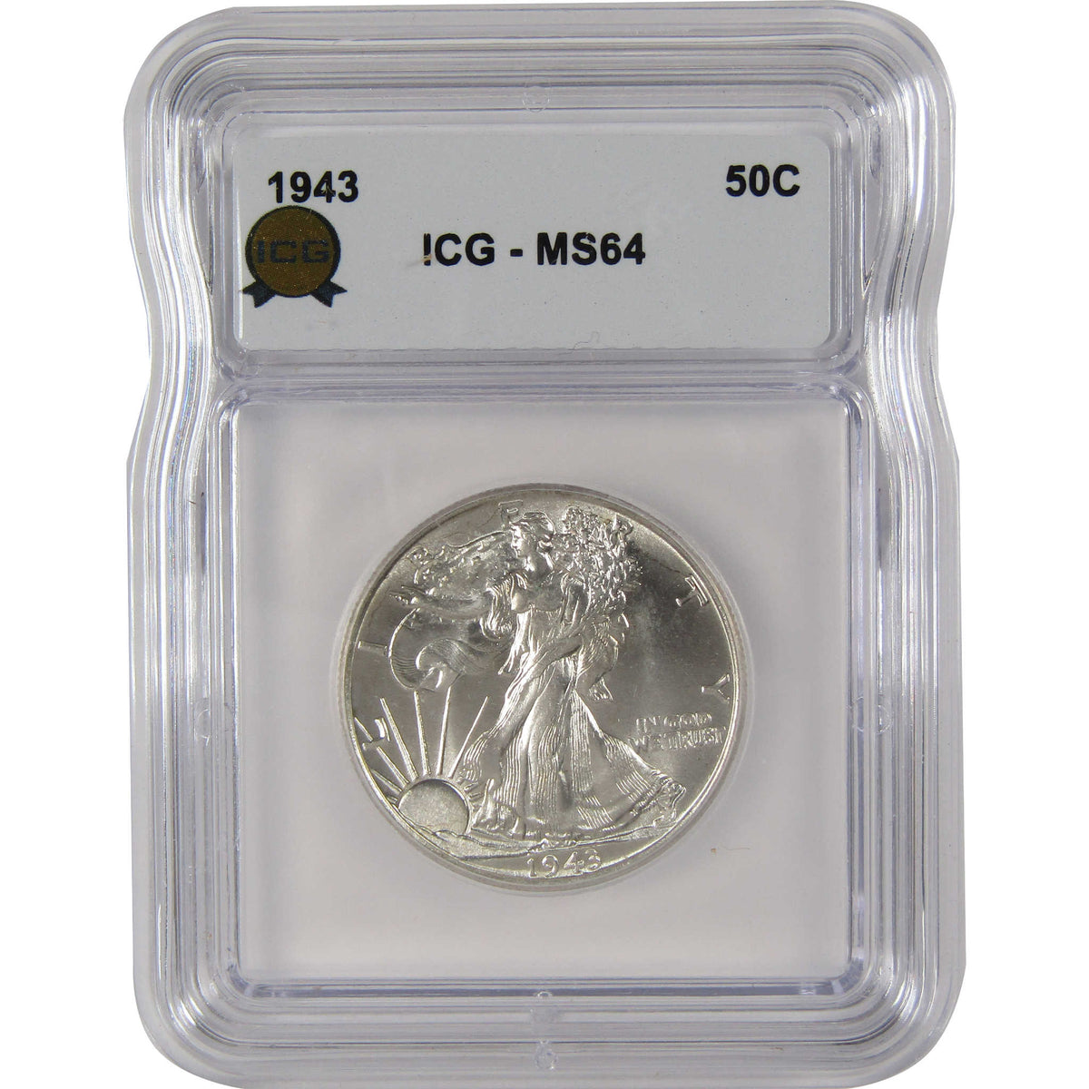 1943 Liberty Walking Silver Half Dollar MS 64 ICG 50c Coin SKU:I29180