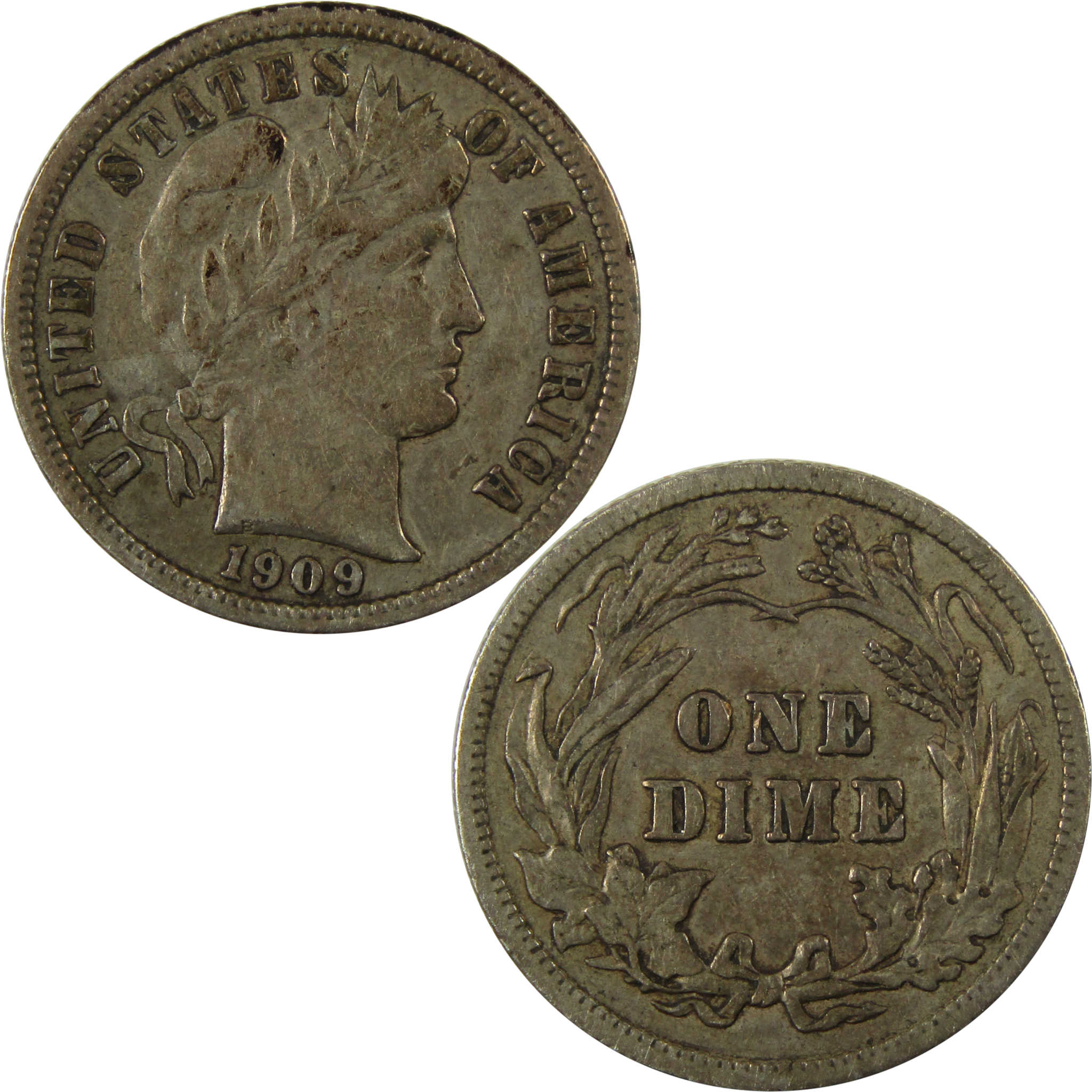 1909 Barber Silver Dime VF/XF Very Fine / Extremely Fine SKU:CP1331