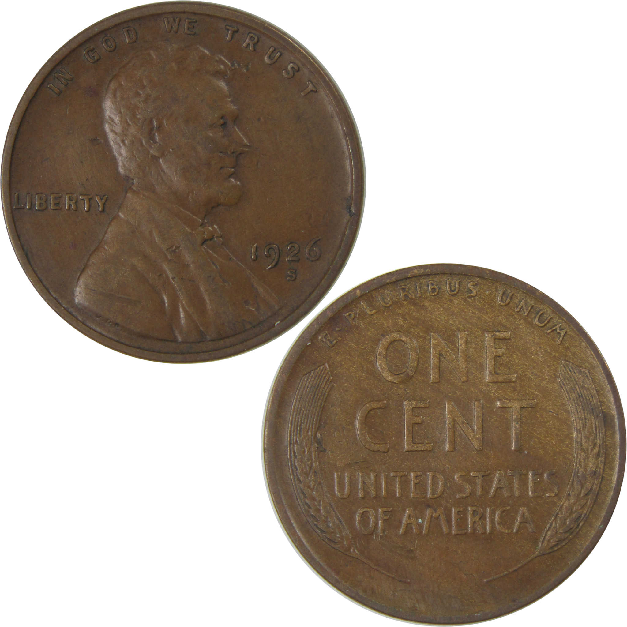1926 S Lincoln Wheat Cent VF Very Fine Penny 1c Coin SKU:I23864