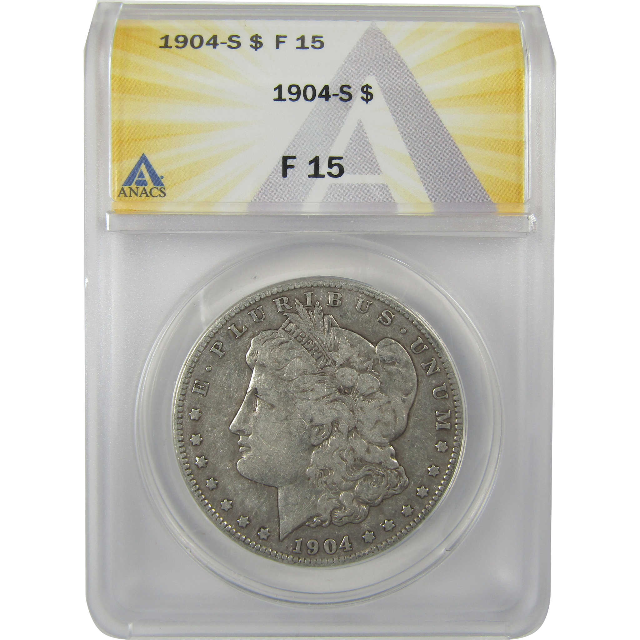 1904 S Morgan Dollar F 15 ANACS Silver $1 Coin SKU:I21127 - Morgan coin - Morgan silver dollar - Morgan silver dollar for sale - Profile Coins &amp; Collectibles