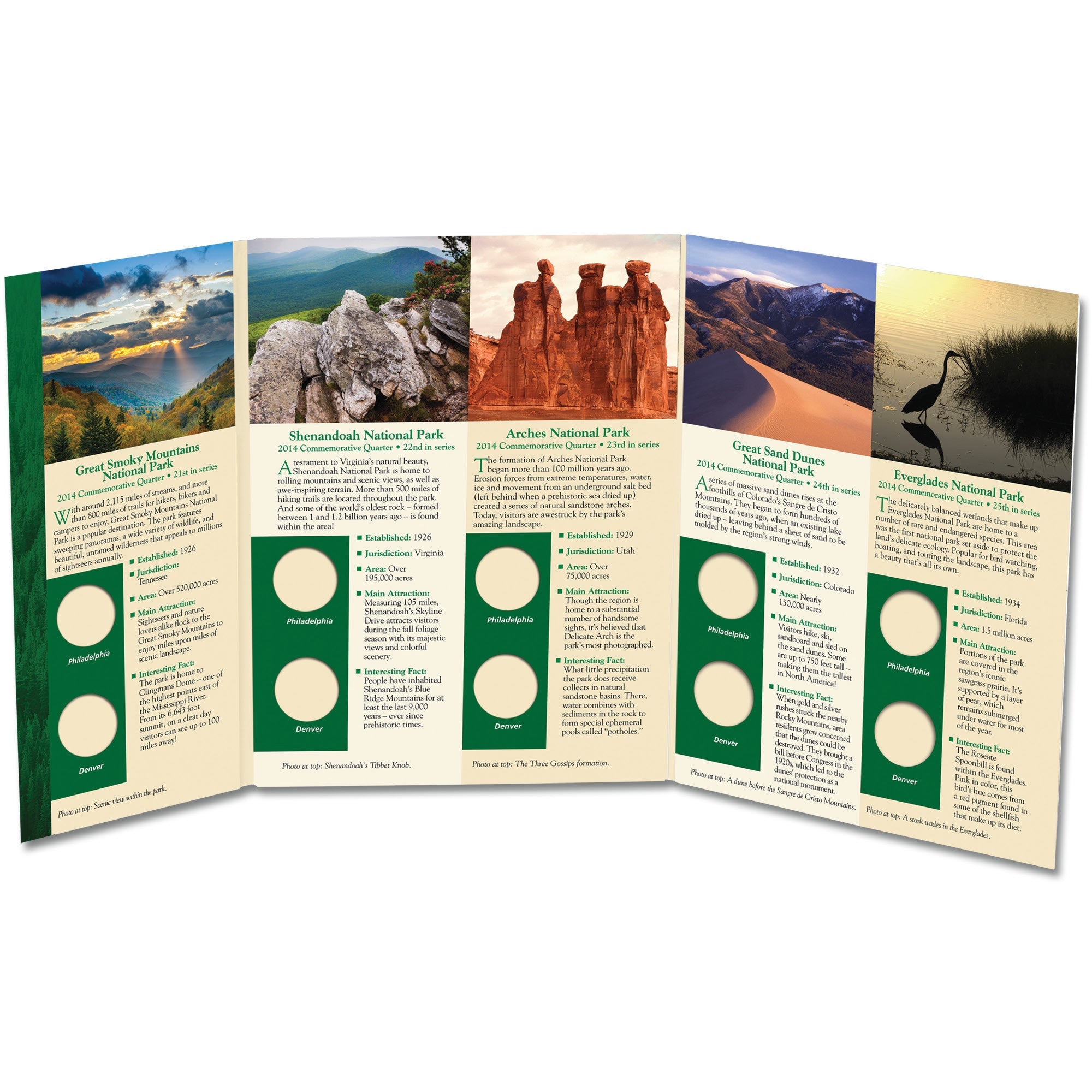 2014 America's National Park Quarter Series Colorful Folder Littleton