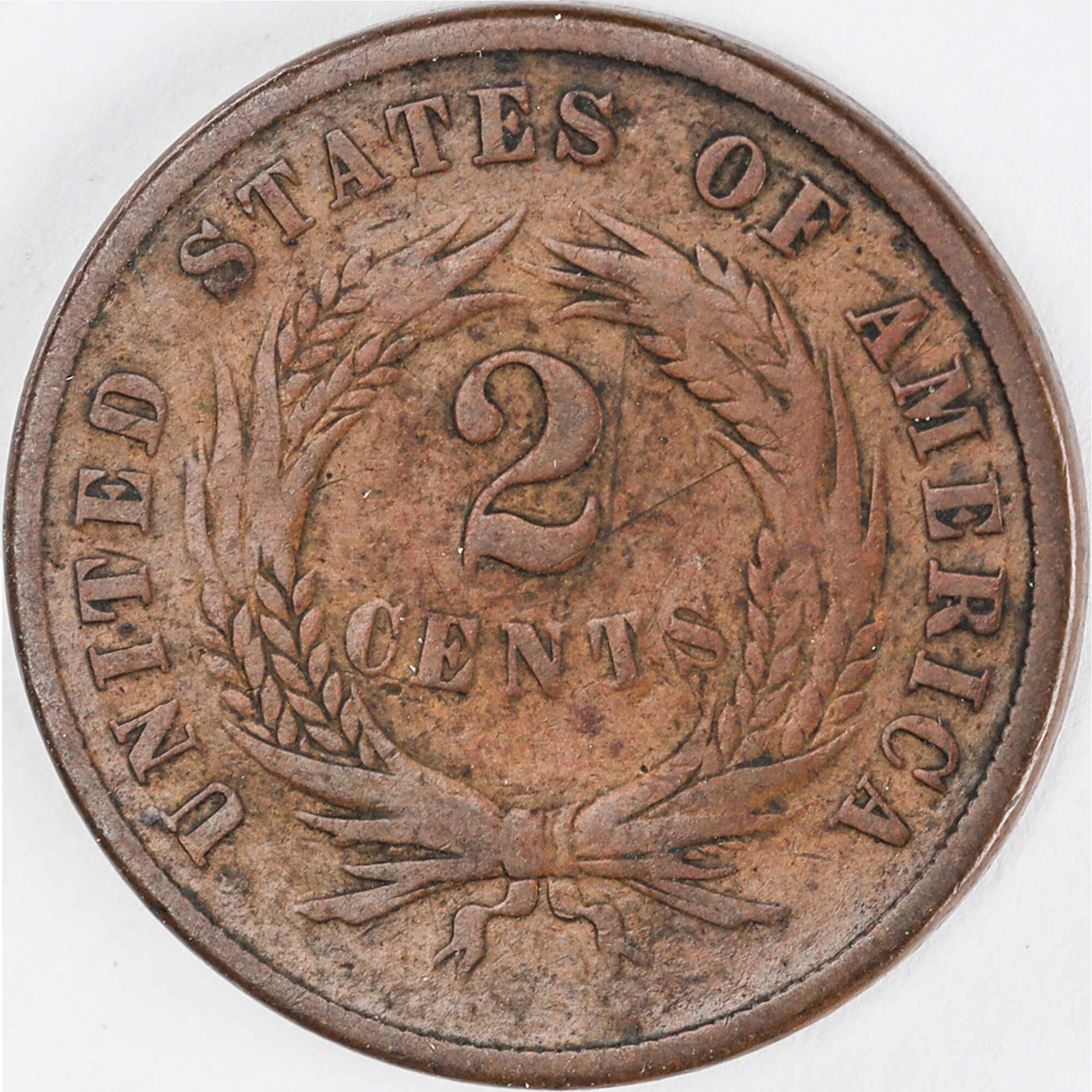 1866 Two Cent Piece G Good 2c Coin SKU:I12389