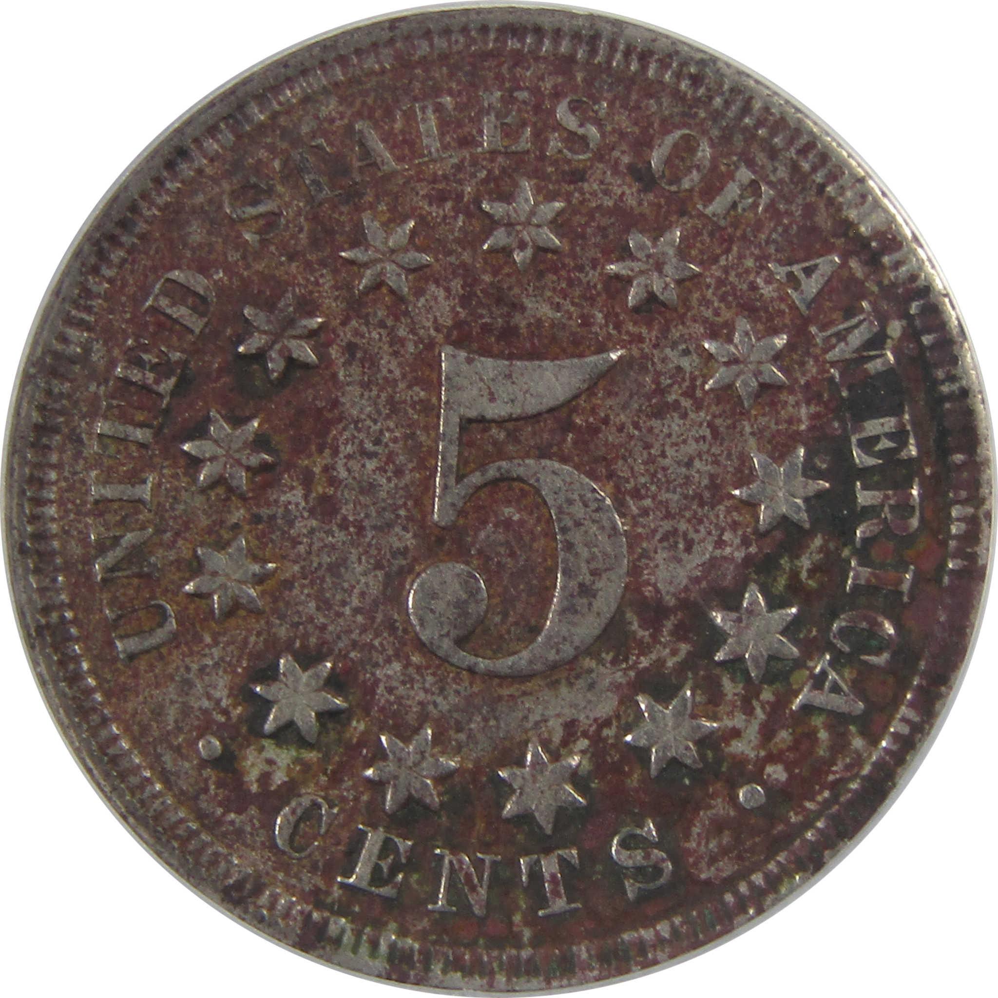 1868 Shield Nickel AU 50 Details ANACS 5c Coin Collectible SKU:I25503