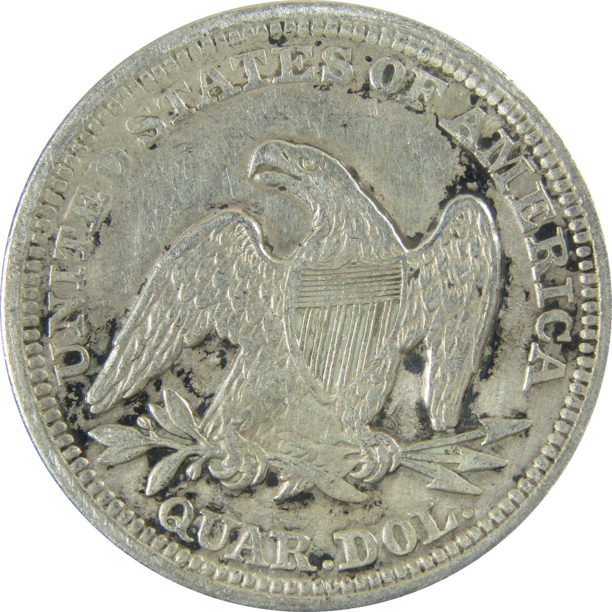 1857 Seated Liberty Silver 25c XF EF Extremely Fine Details SKU:CP1713