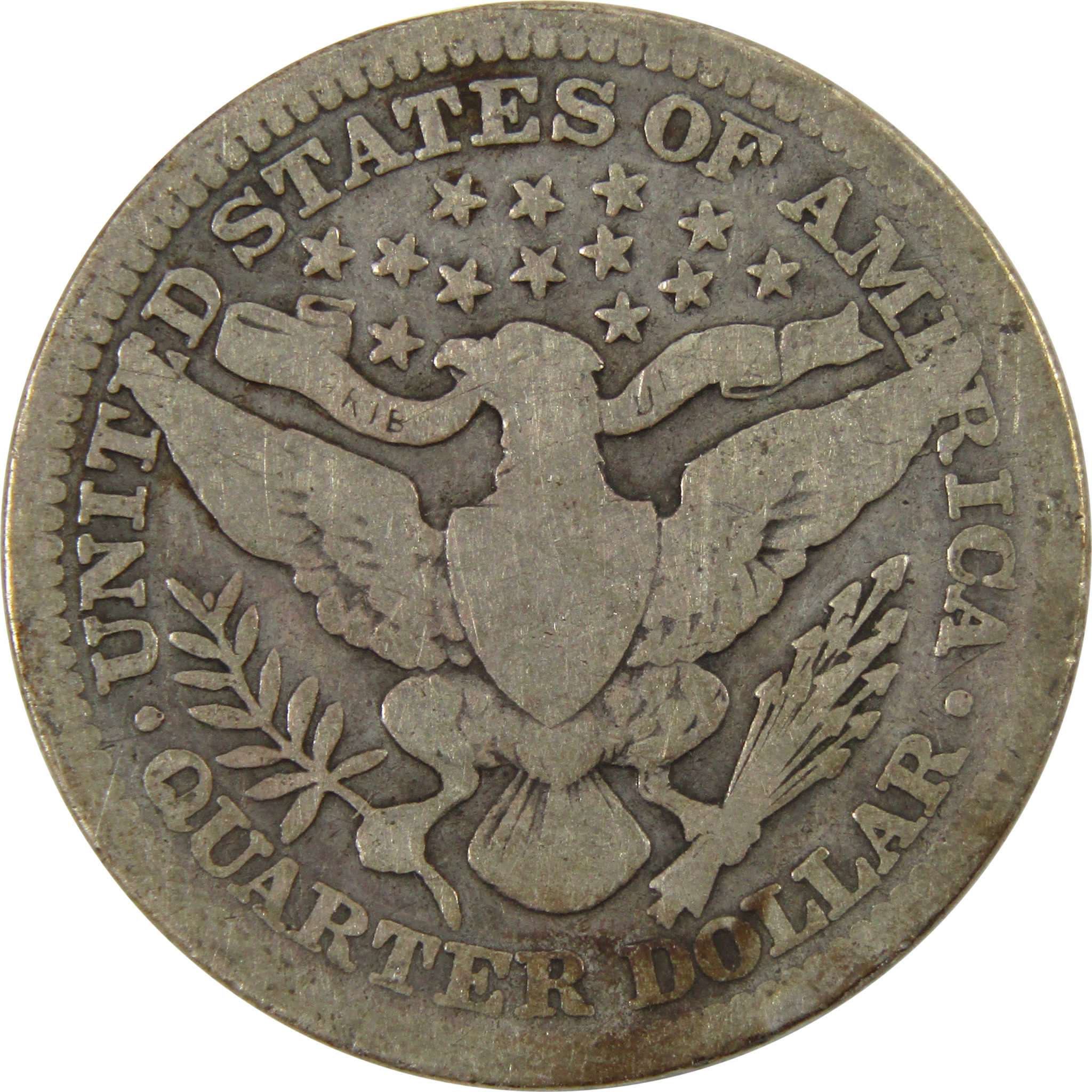 1914 Barber Quarter VG Very Good 90% Silver 25c Coin SKU:I9927