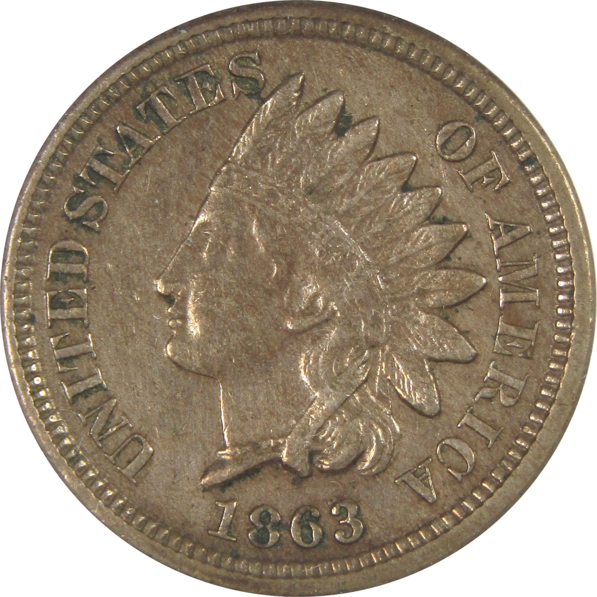 1863 Indian Head Cent AU 58 Details ANACS Copper-Nickel SKU:I16065