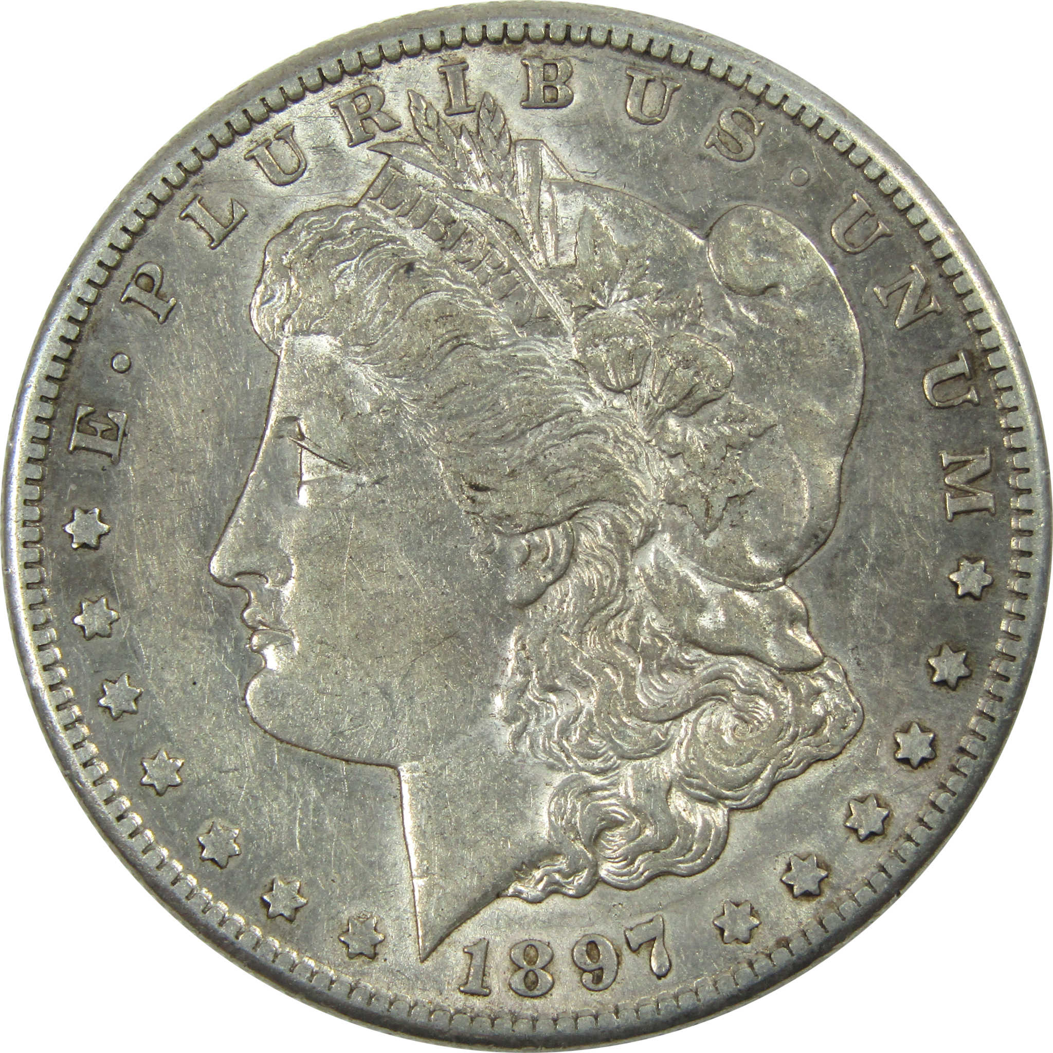 1897 S Morgan Dollar AU About Uncirculated Silver $1 Coin SKU:I13727 - Morgan coin - Morgan silver dollar - Morgan silver dollar for sale - Profile Coins &amp; Collectibles