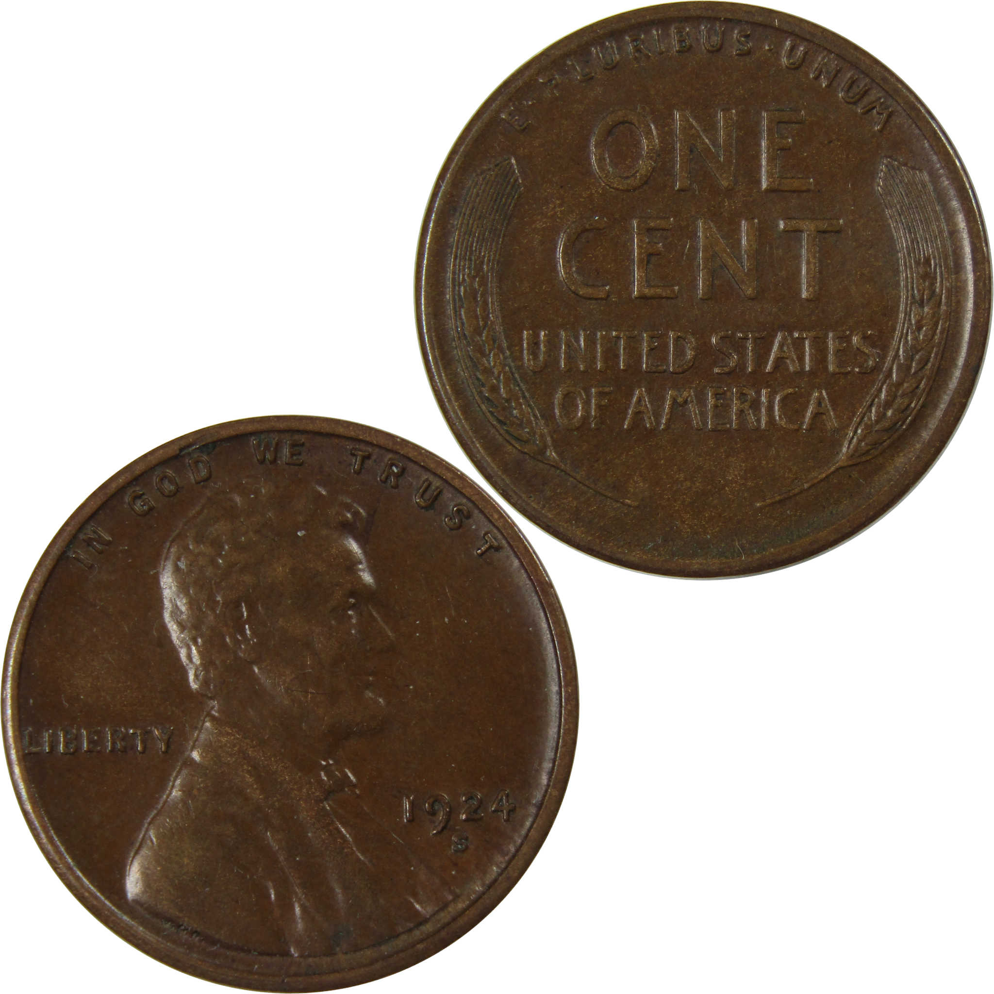 1924 S Lincoln Wheat Cent AU About Uncirculated Penny SKU:I23478
