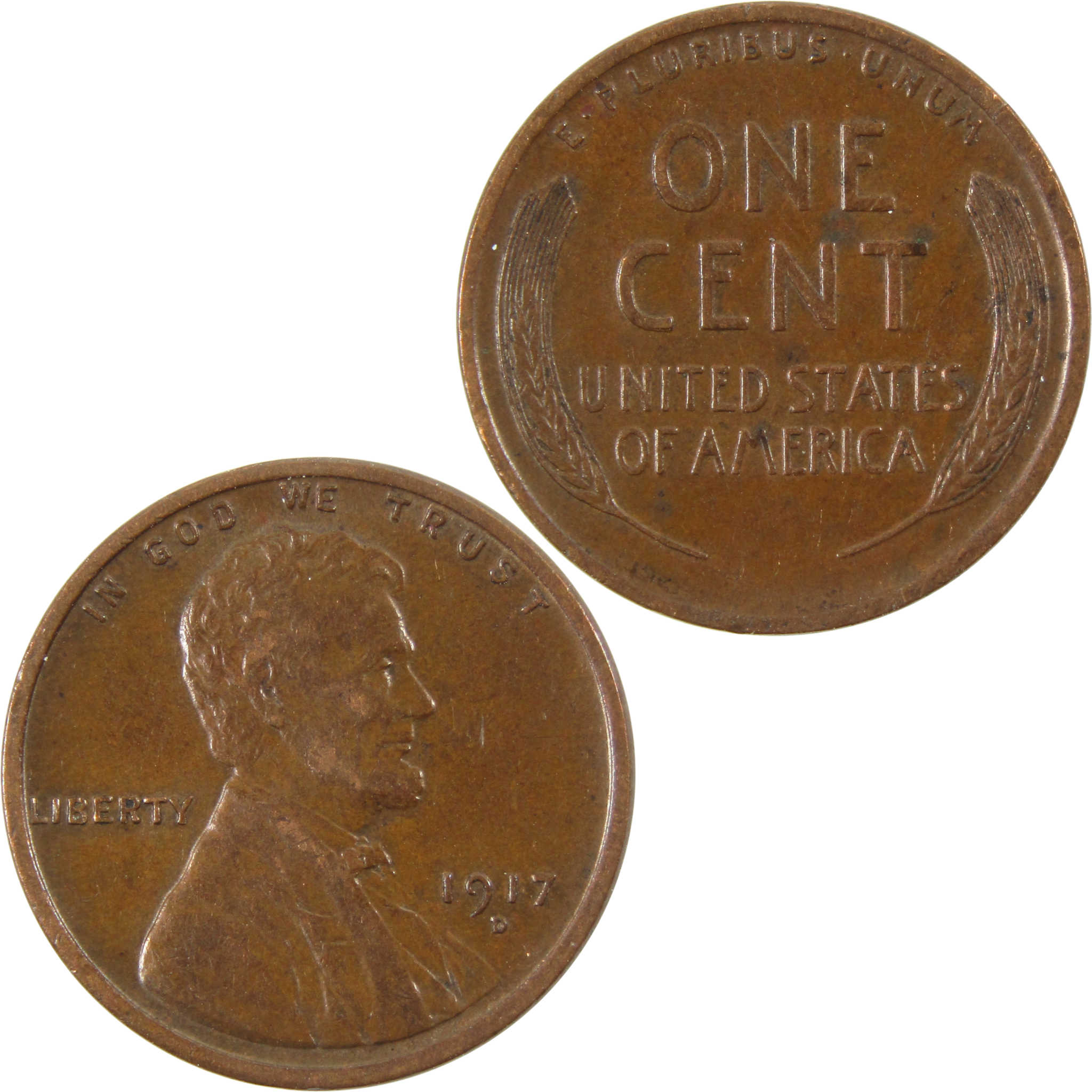 1917 D Lincoln Wheat Cent XF EF Extremely Fine Penny 1c SKU:I10125