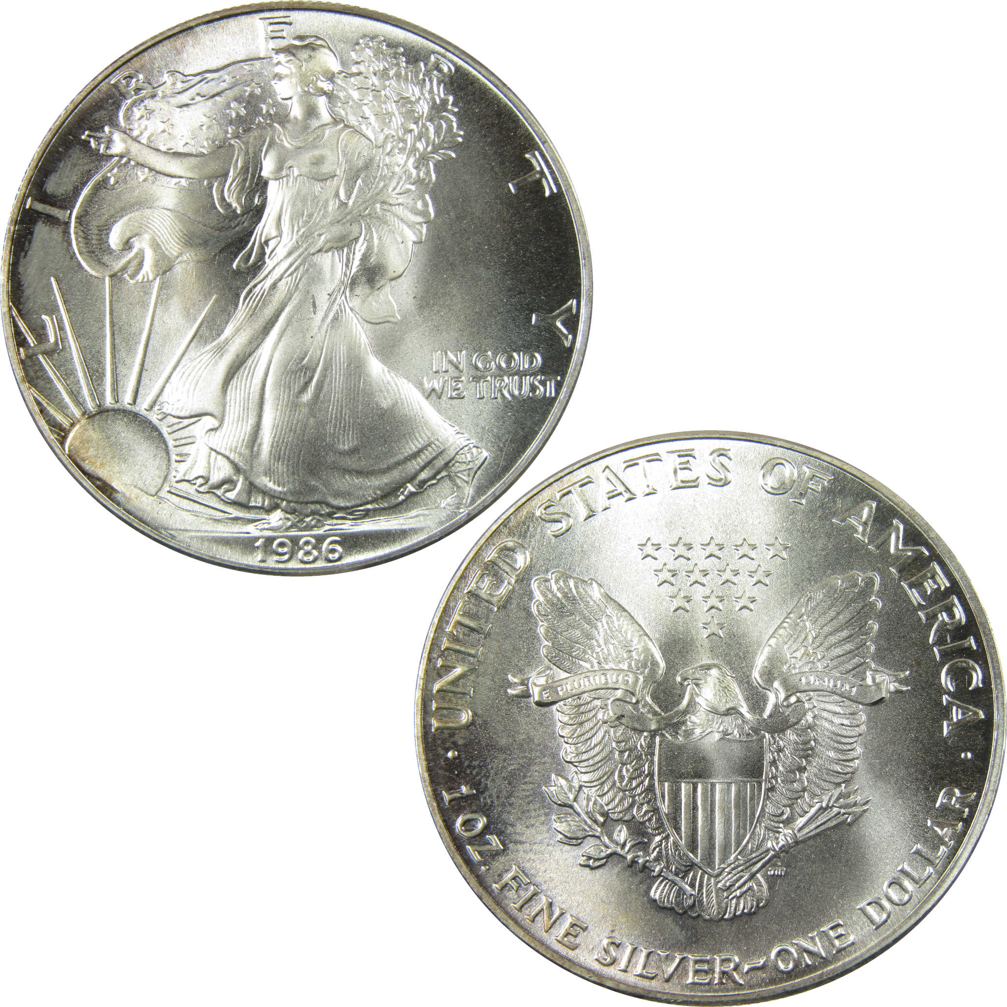 1986 American Silver Eagle Uncirculated Mint State $1 Coin SKU:CP1522