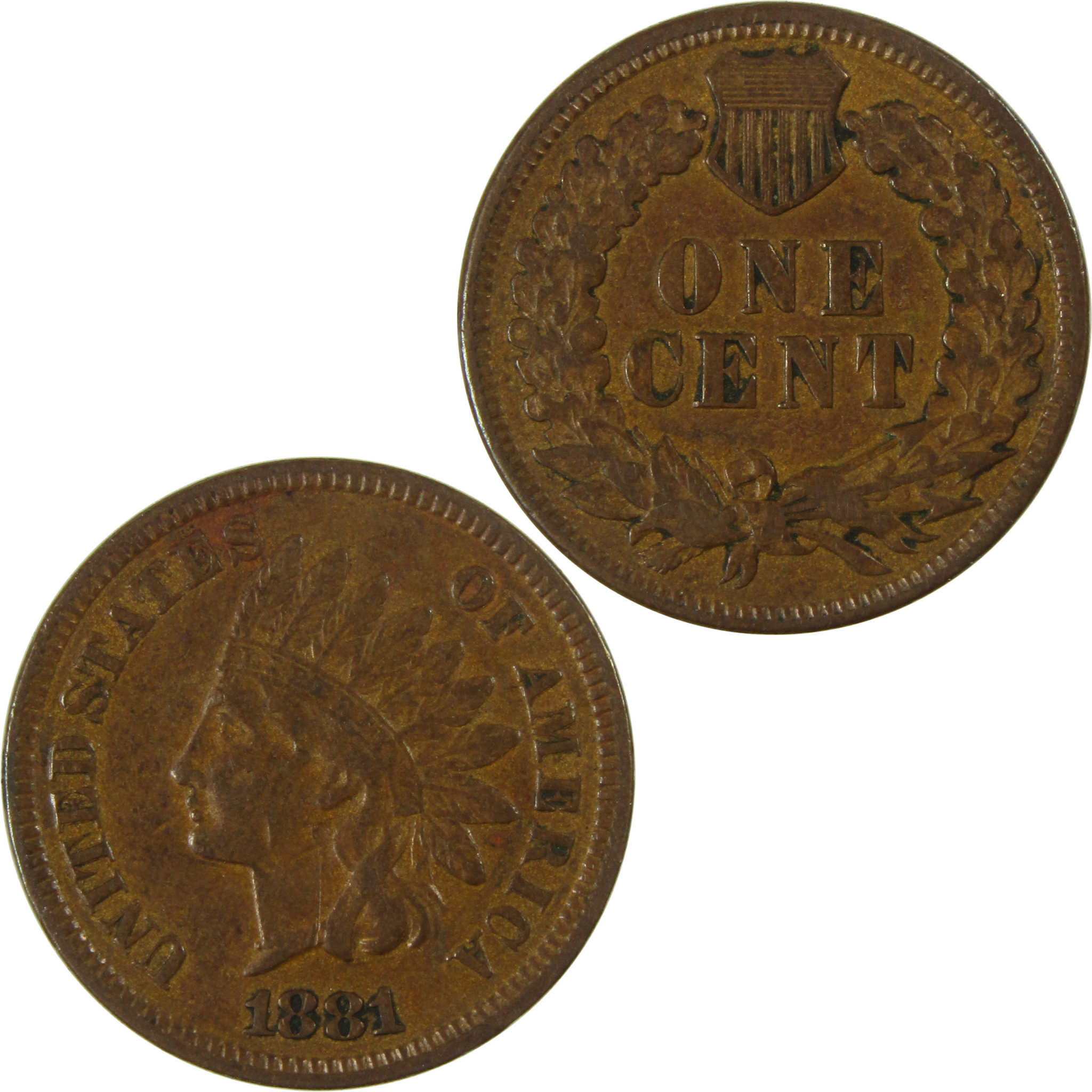 1881 Indian Head Cent XF EF Extremely Fine Penny 1c Coin SKU:I27453