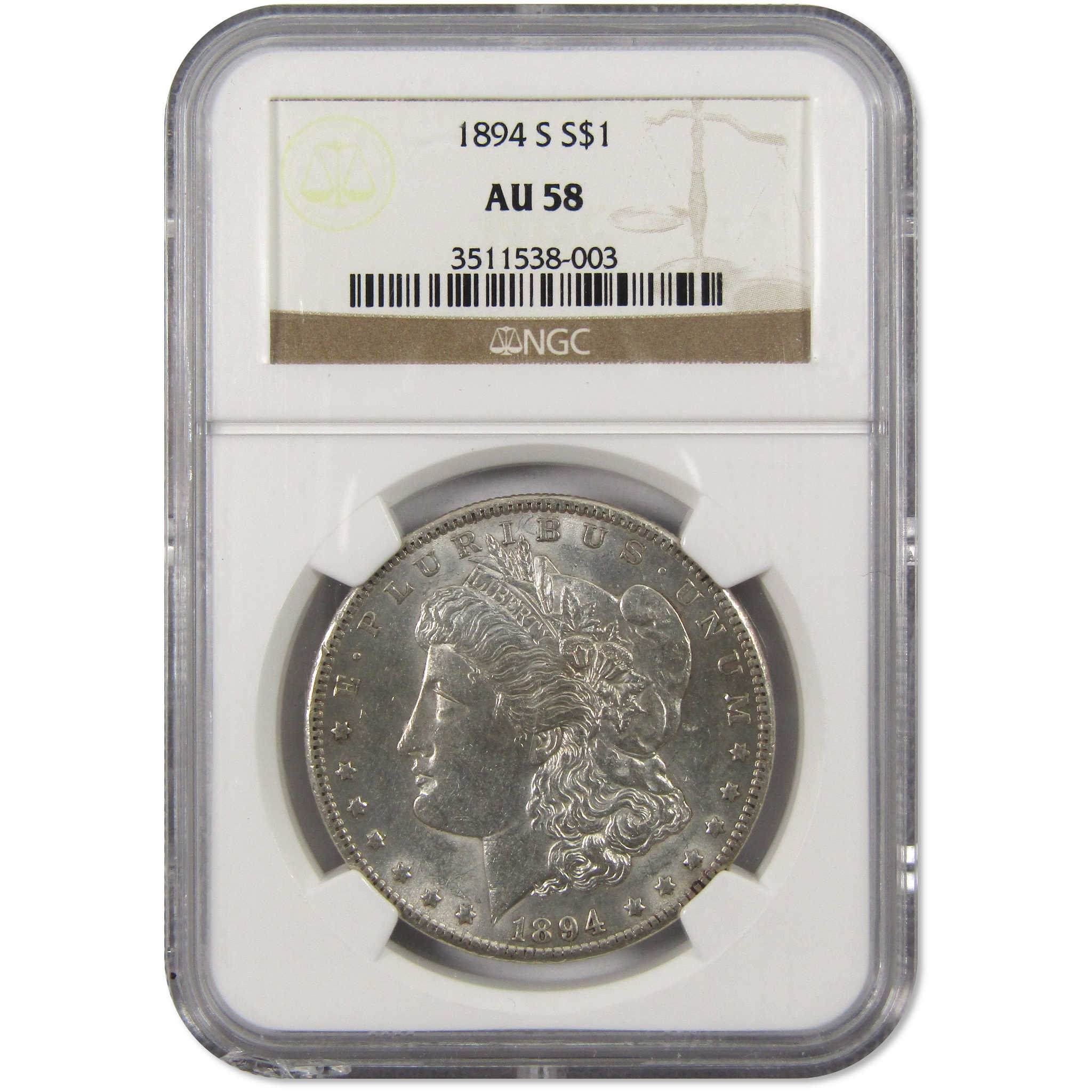 1894 S Morgan Dollar AU 58 NGC 90% Silver $1 Coin SKU:I9475 - Morgan coin - Morgan silver dollar - Morgan silver dollar for sale - Profile Coins &amp; Collectibles