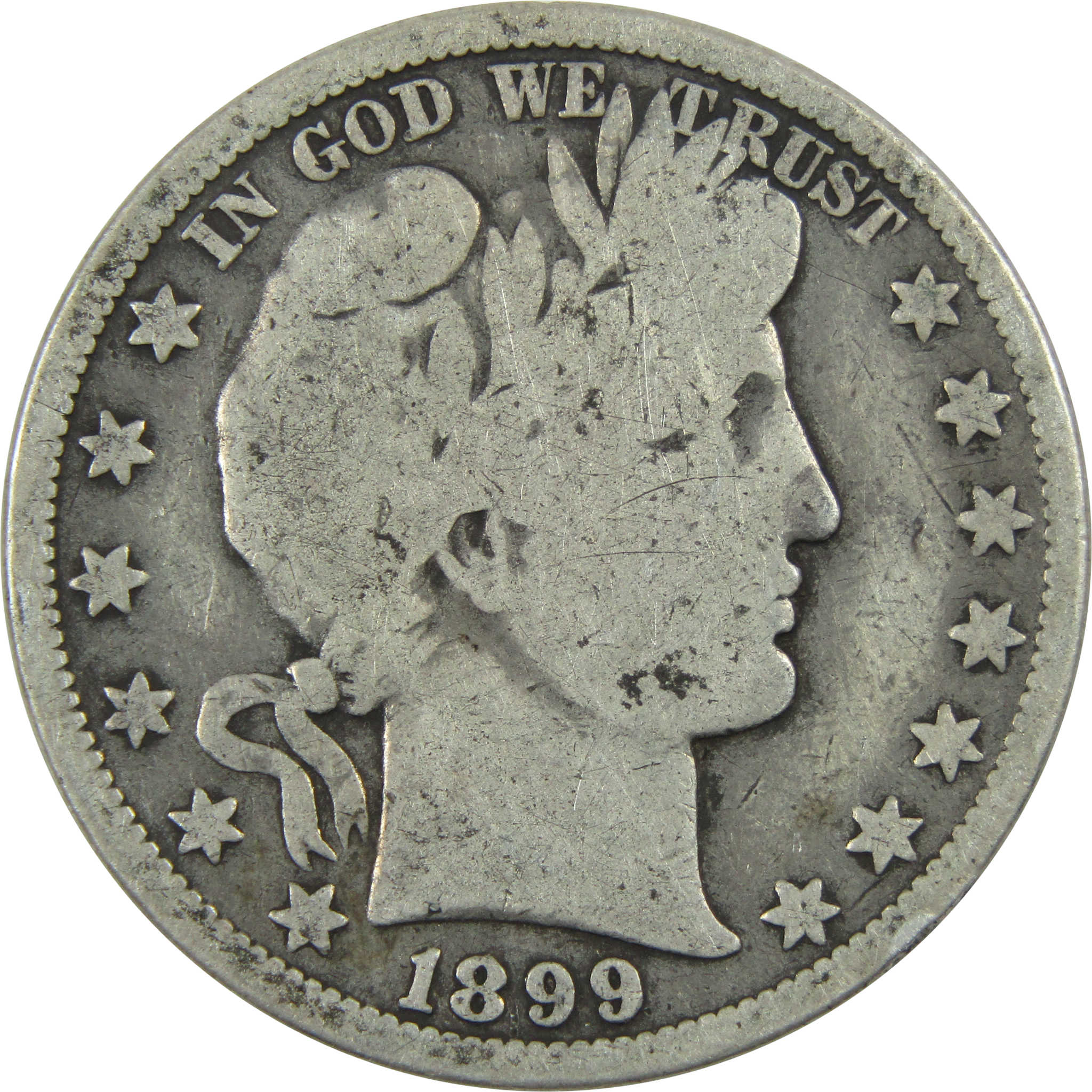 1899 O Barber Half Dollar G Good Silver 50c Coin SKU:I13018