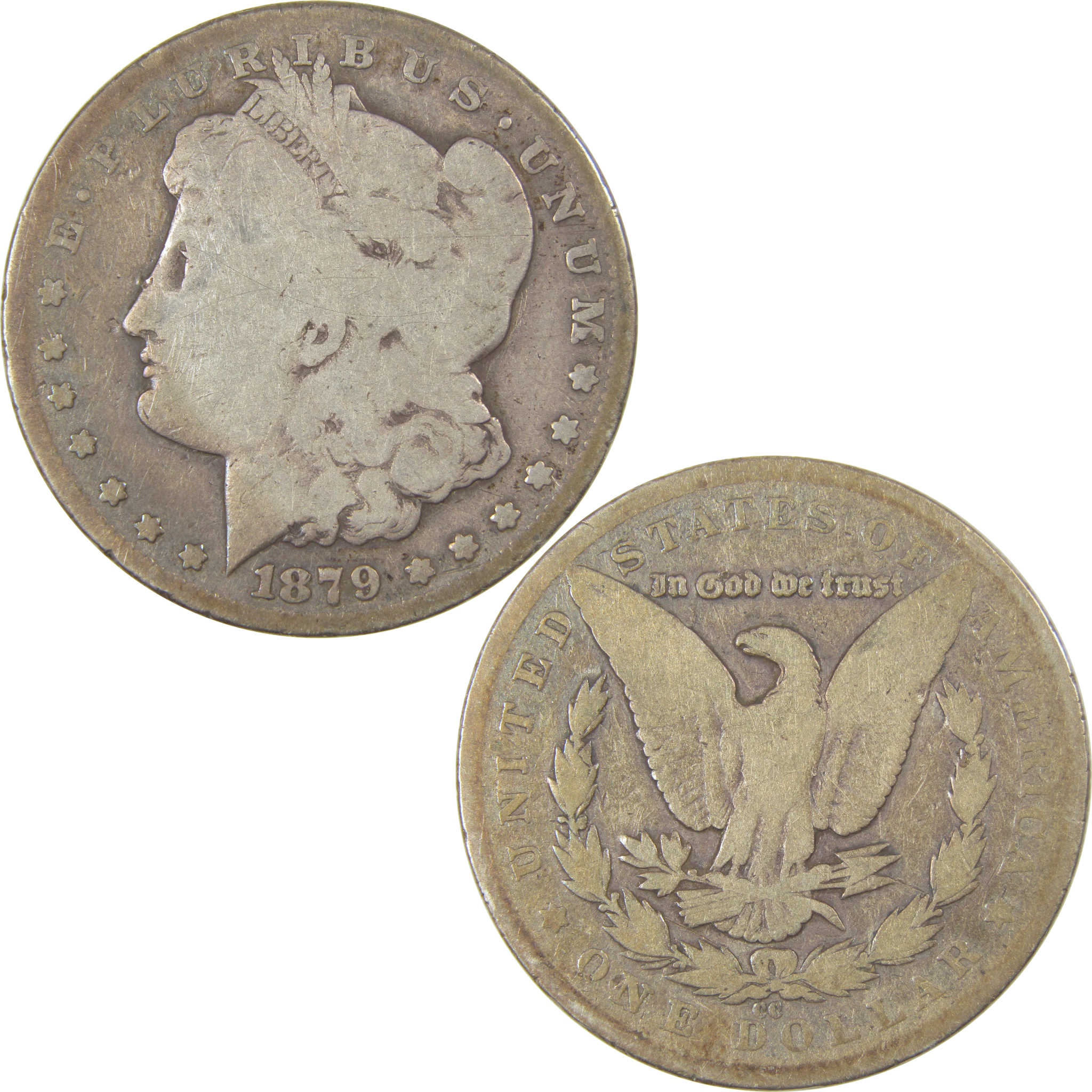 1879 CC Morgan Dollar VG Very Good Silver $1 Coin SKU:I23828 - Morgan coin - Morgan silver dollar - Morgan silver dollar for sale - Profile Coins &amp; Collectibles