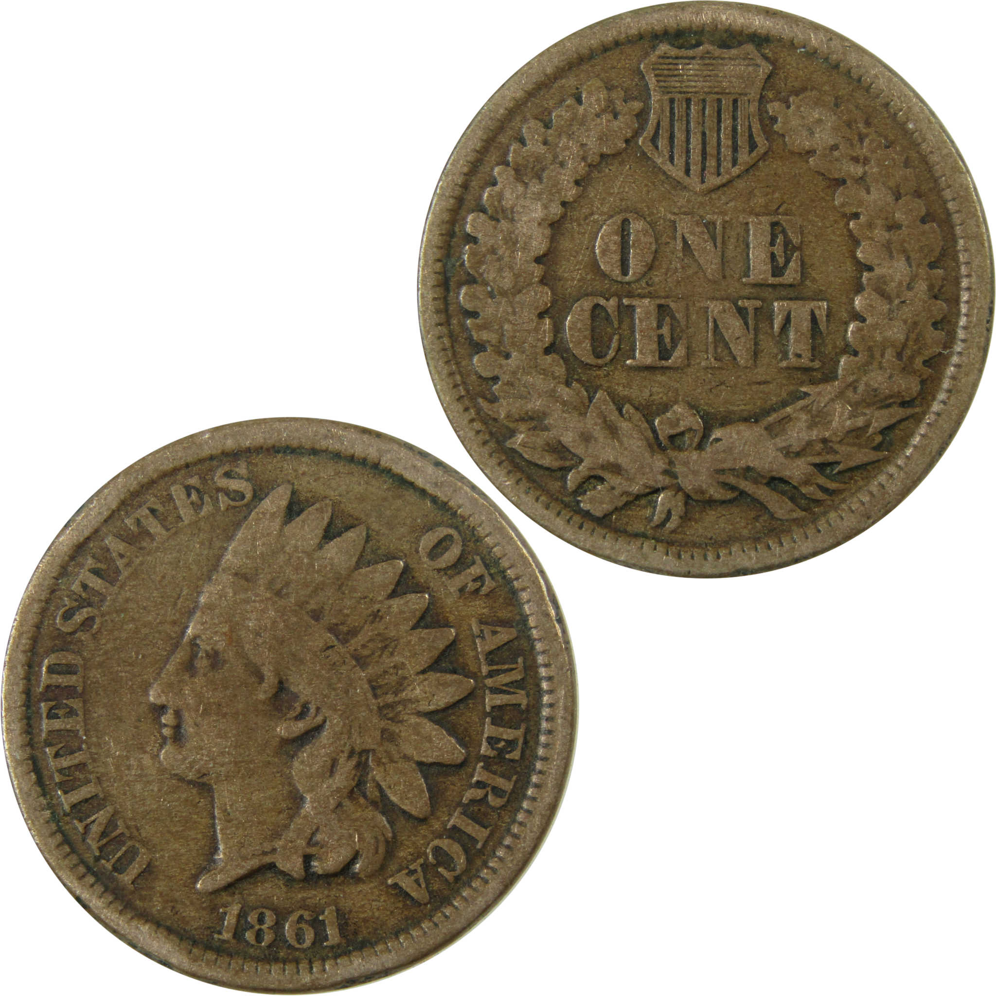 1861 Indian Head Cent VG Very Good Penny 1c Coin SKU:CP1169