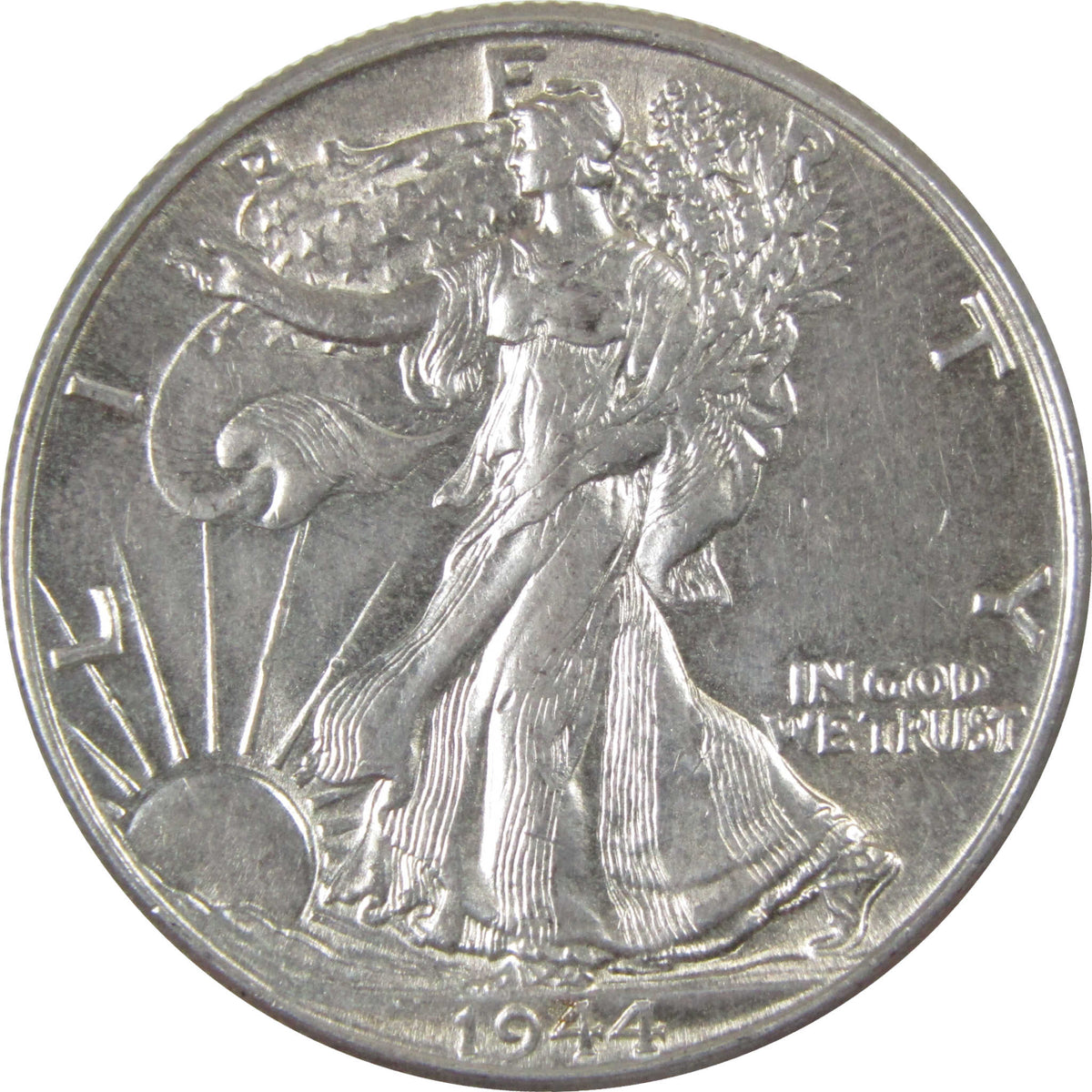 1944 Liberty Walking Silver 50c Borderline Uncirculated SKU:I28656