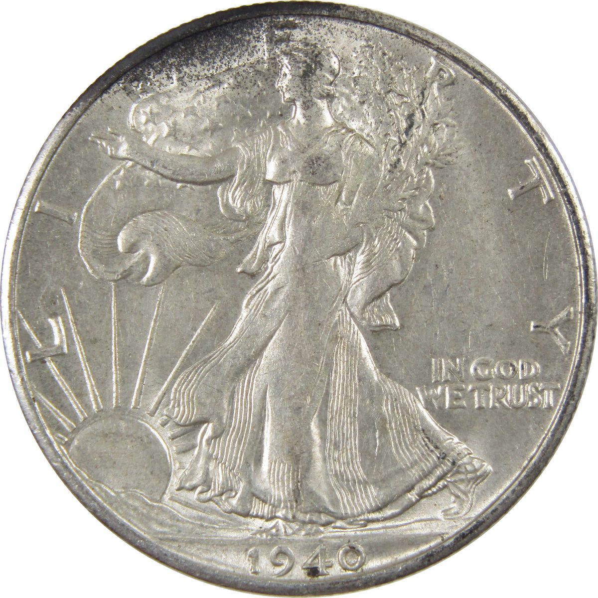 1940 S Liberty Walking Silver 50c Borderline Uncirculated SKU:I28657