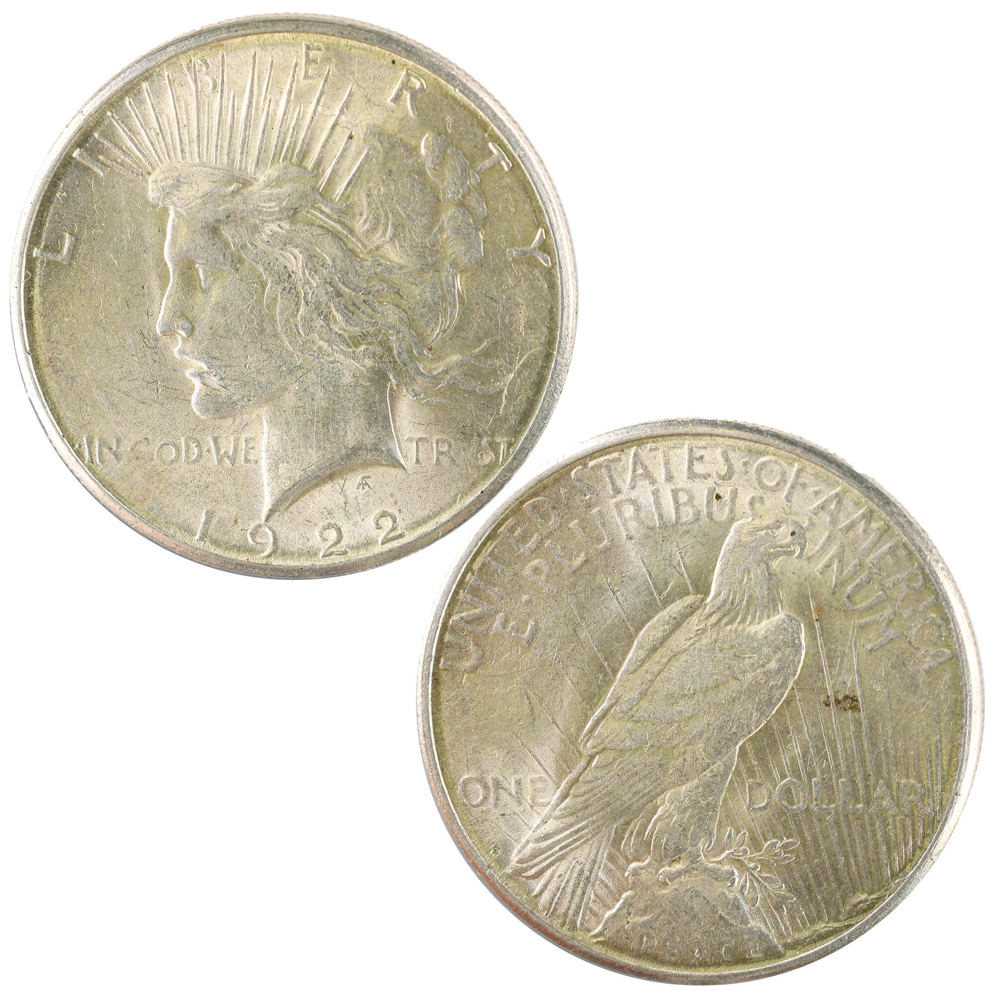 1922 S Peace Dollar AU About Uncirculated Silver $1 Coin SKU:I12078