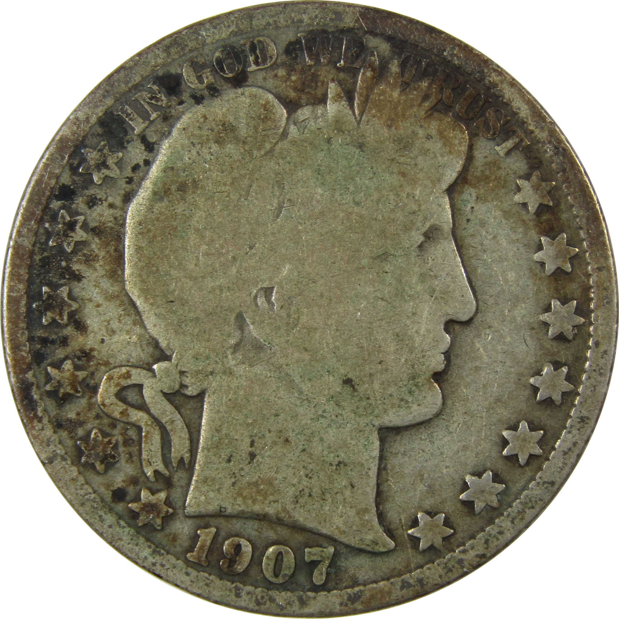 1907 O Barber Silver Half Dollar G Good Details 50c Coin SKU:I25820