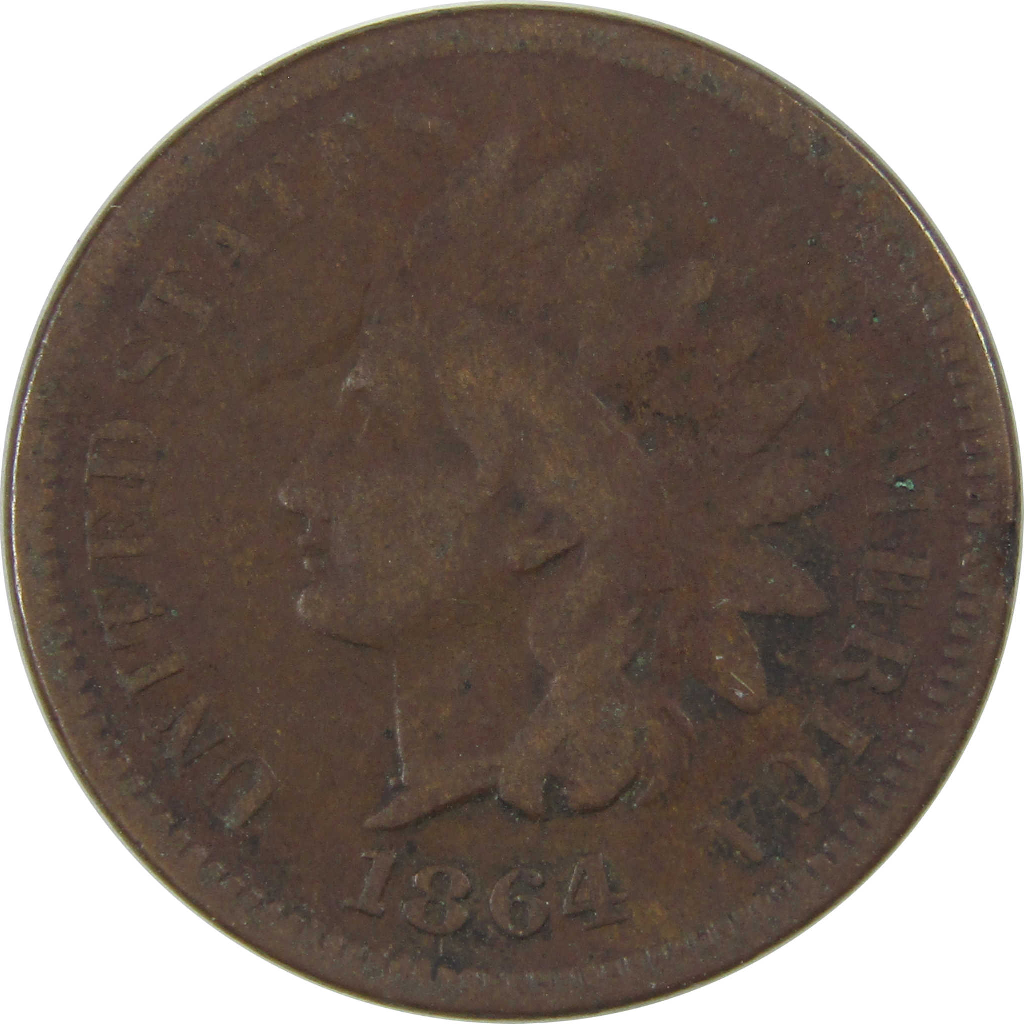 1864 L Indian Head Cent VG Very Good Bronze Penny 1c Coin SKU:I23259
