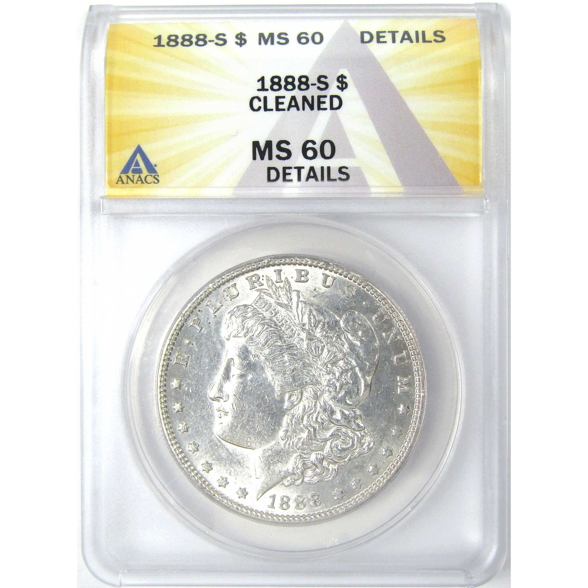 1888 S Morgan Dollar MS 60 Details ANACS Silver $1 Coin SKU:I16199 - Morgan coin - Morgan silver dollar - Morgan silver dollar for sale - Profile Coins &amp; Collectibles