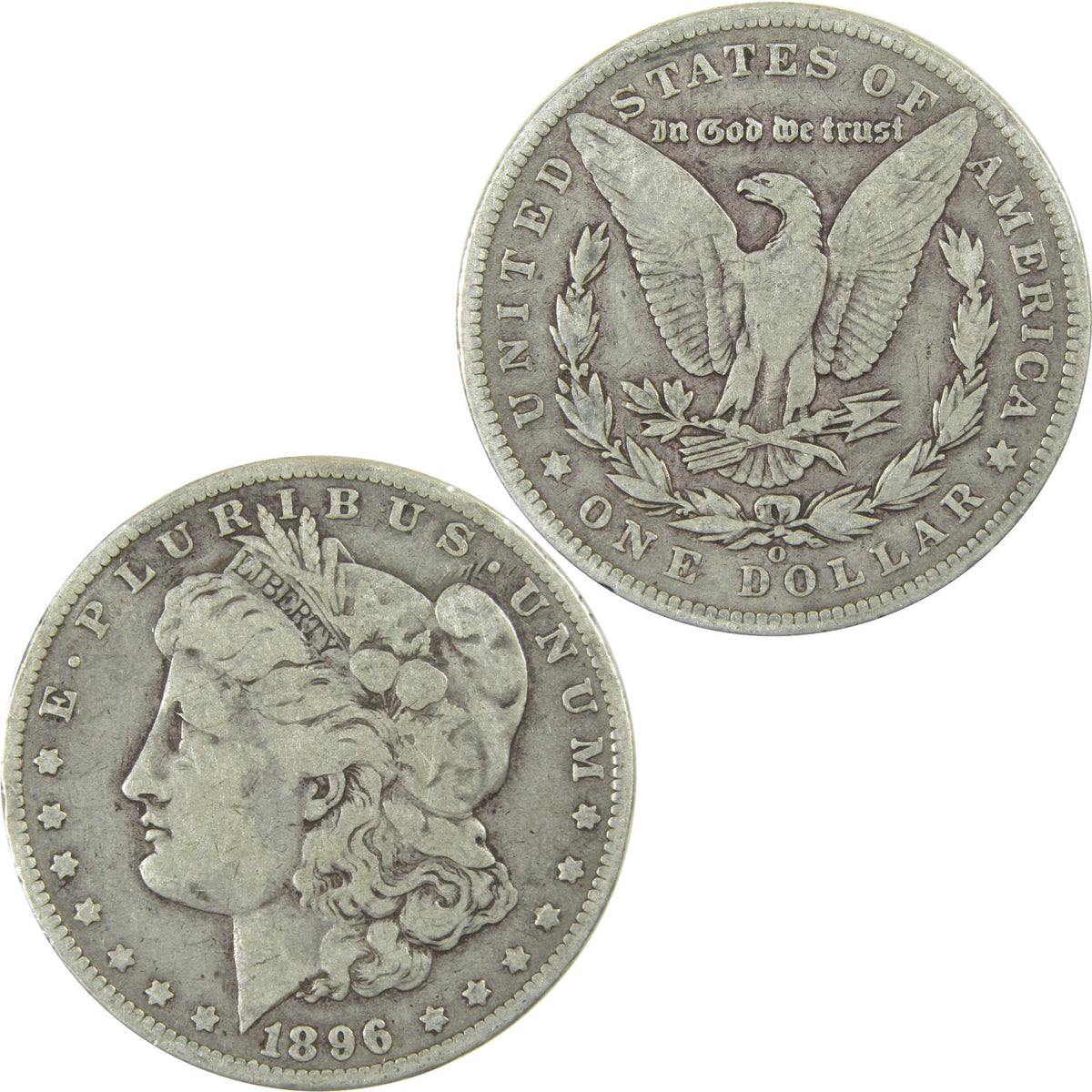 1896 O Morgan Silver Dollar F Fine $1 Coin Collectible SKU:I28612