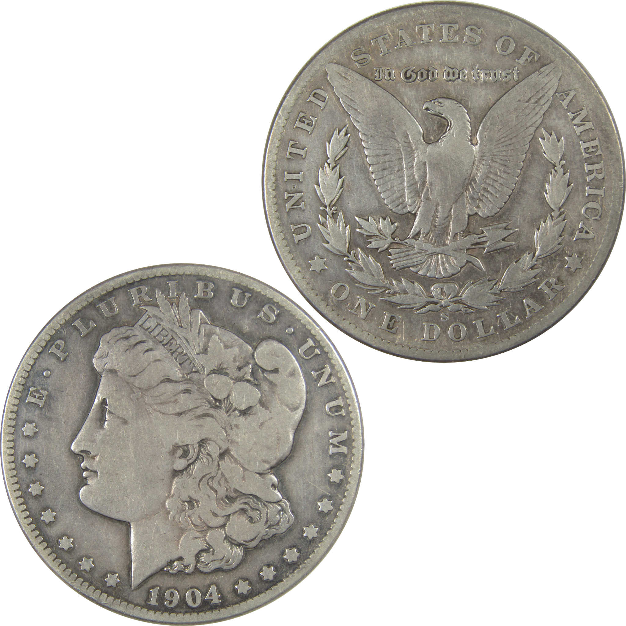 1904 S Morgan Dollar VG Very Good Details Silver $1 Coin SKU:CPC1044 - Morgan coin - Morgan silver dollar - Morgan silver dollar for sale - Profile Coins &amp; Collectibles