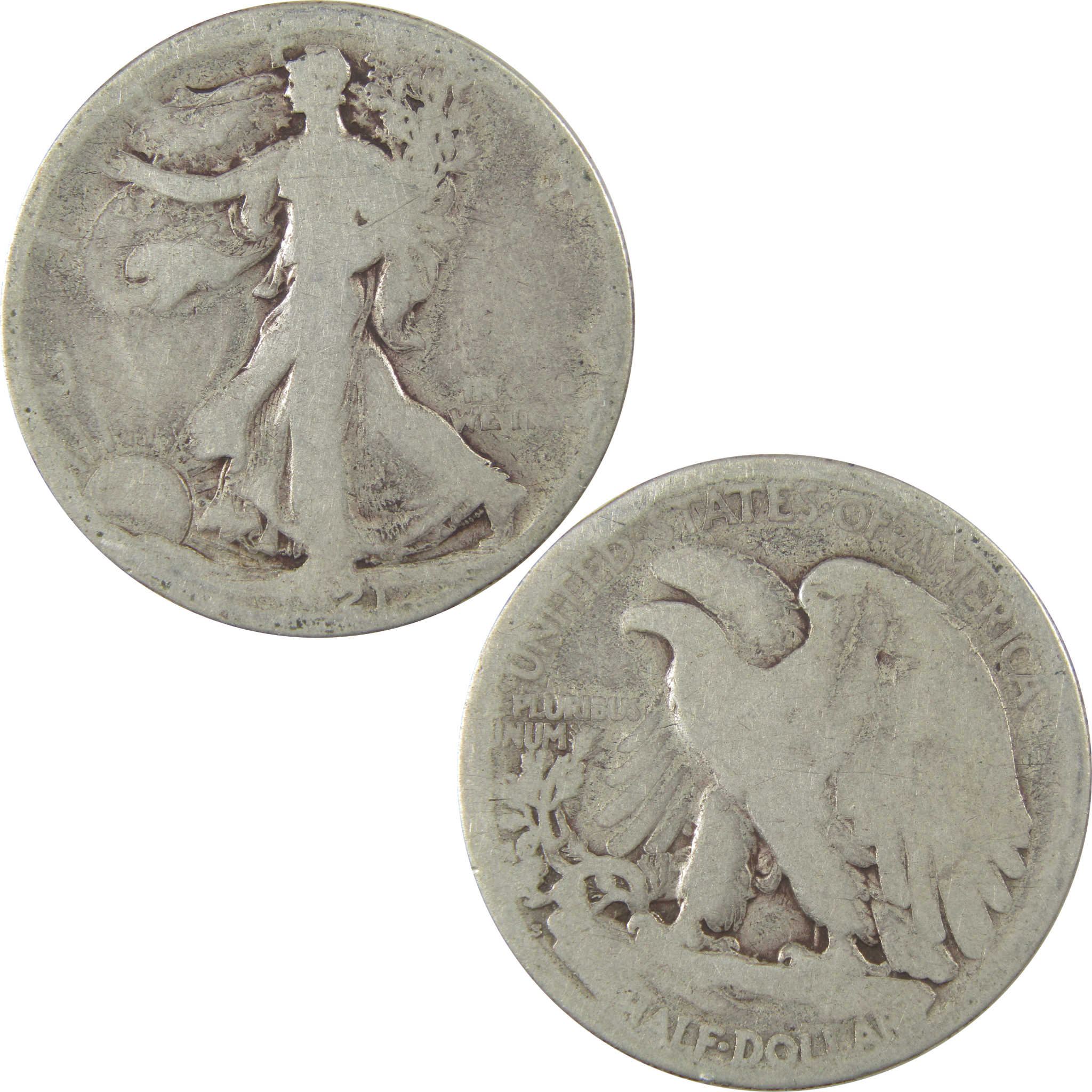 1921 S Liberty Walking Silver Half Dollar AG About Good SKU:I24107