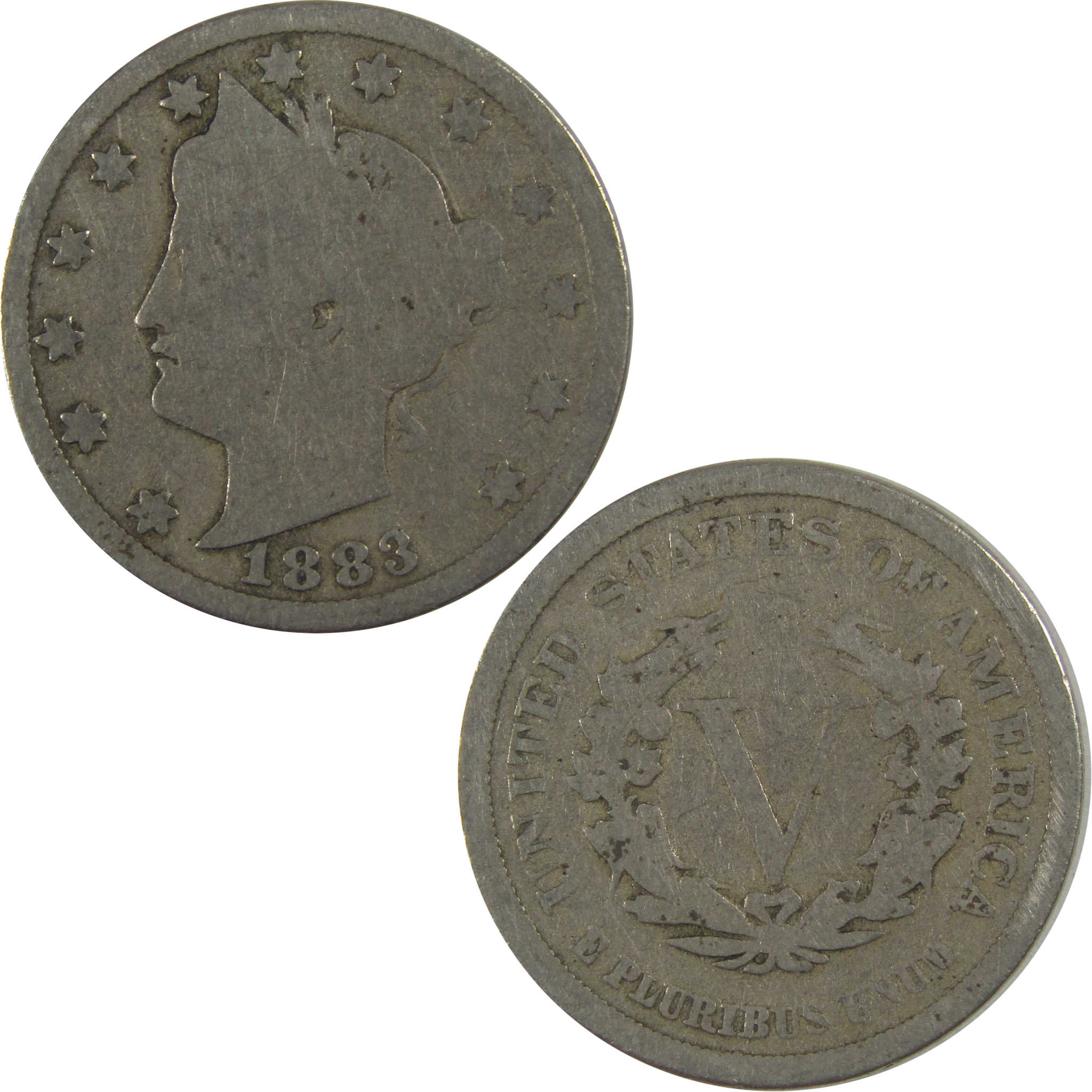 1883 No Cents Liberty Head V Nickel G Good 5c Coin SKU:I20971