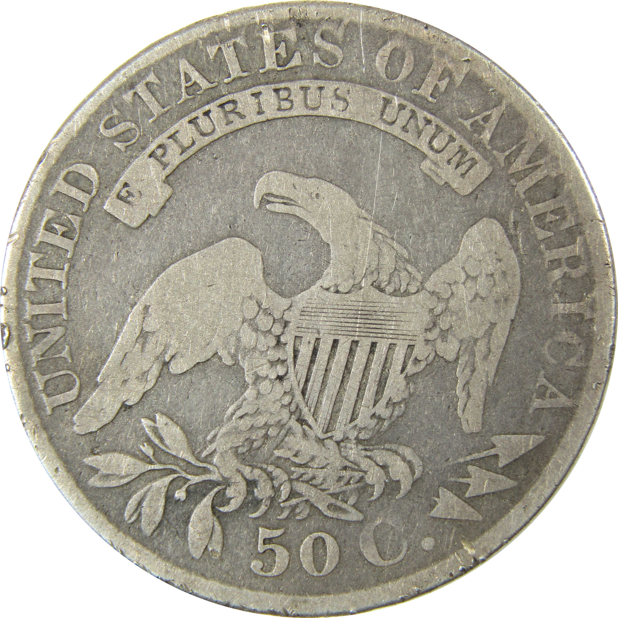 1829 Small Letters Capped Bust Silver 50c VG Very Good SKU:CP1497