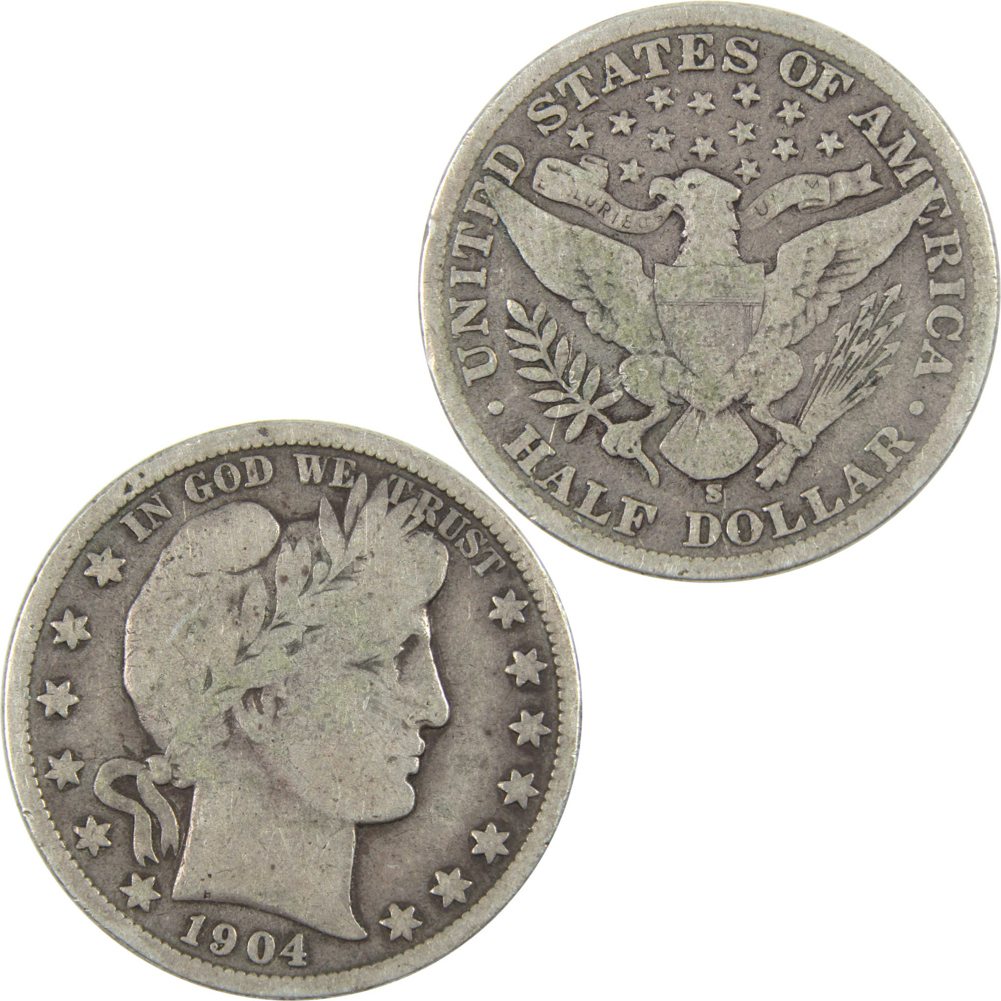 1904 S Barber Half Dollar VG Very Good Silver 50c Coin SKU:I14700