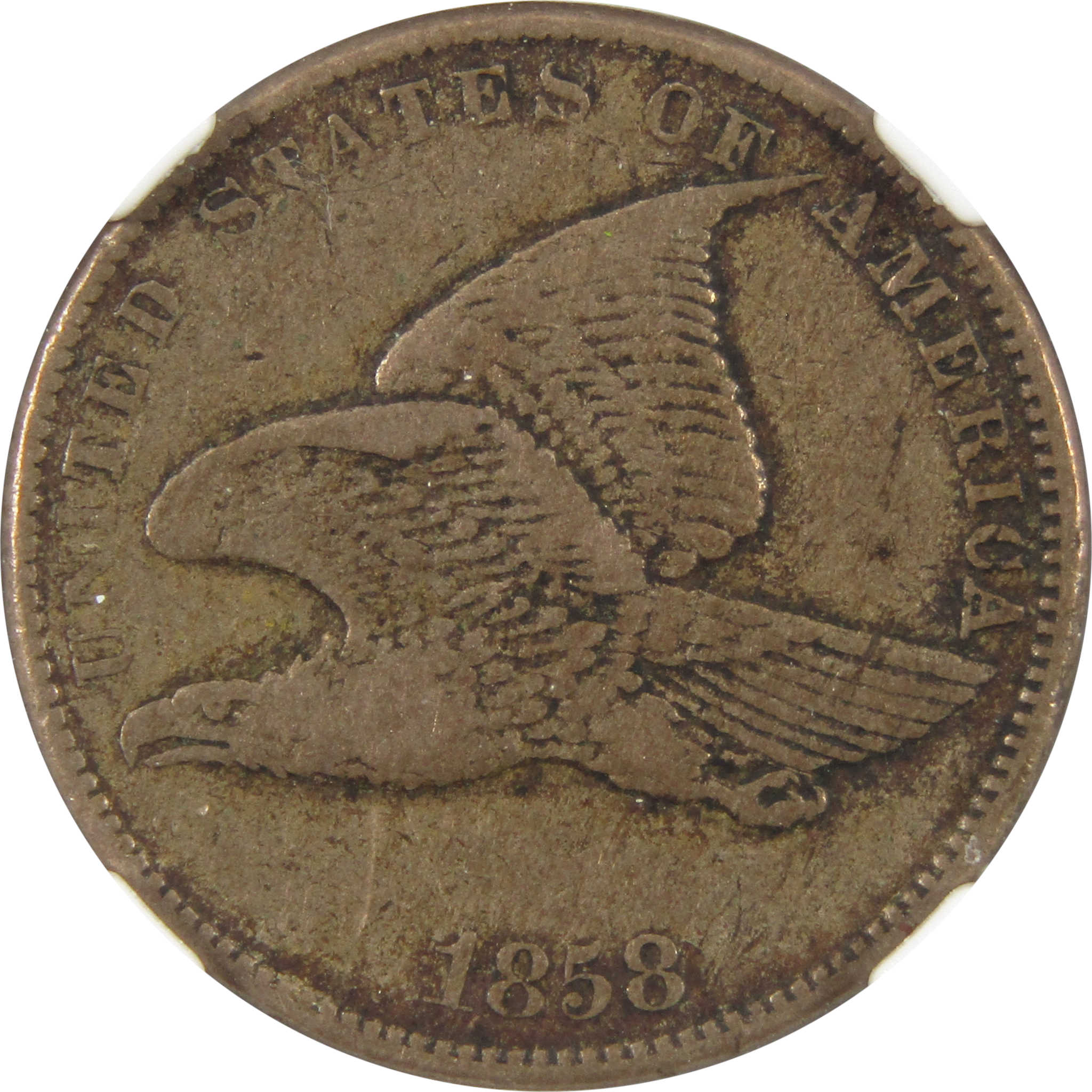 1858 Small Letters Flying Eagle 1c VF25 NGC Copper-Nickel SKU:I9457