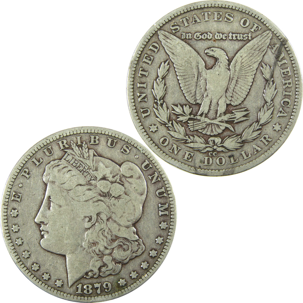 1879 CC Rev 79 Morgan Silver Dollar F Fine $1 Coin SKU:CP1698 - Morgan coin - Morgan silver dollar - Morgan silver dollar for sale - Profile Coins &amp; Collectibles