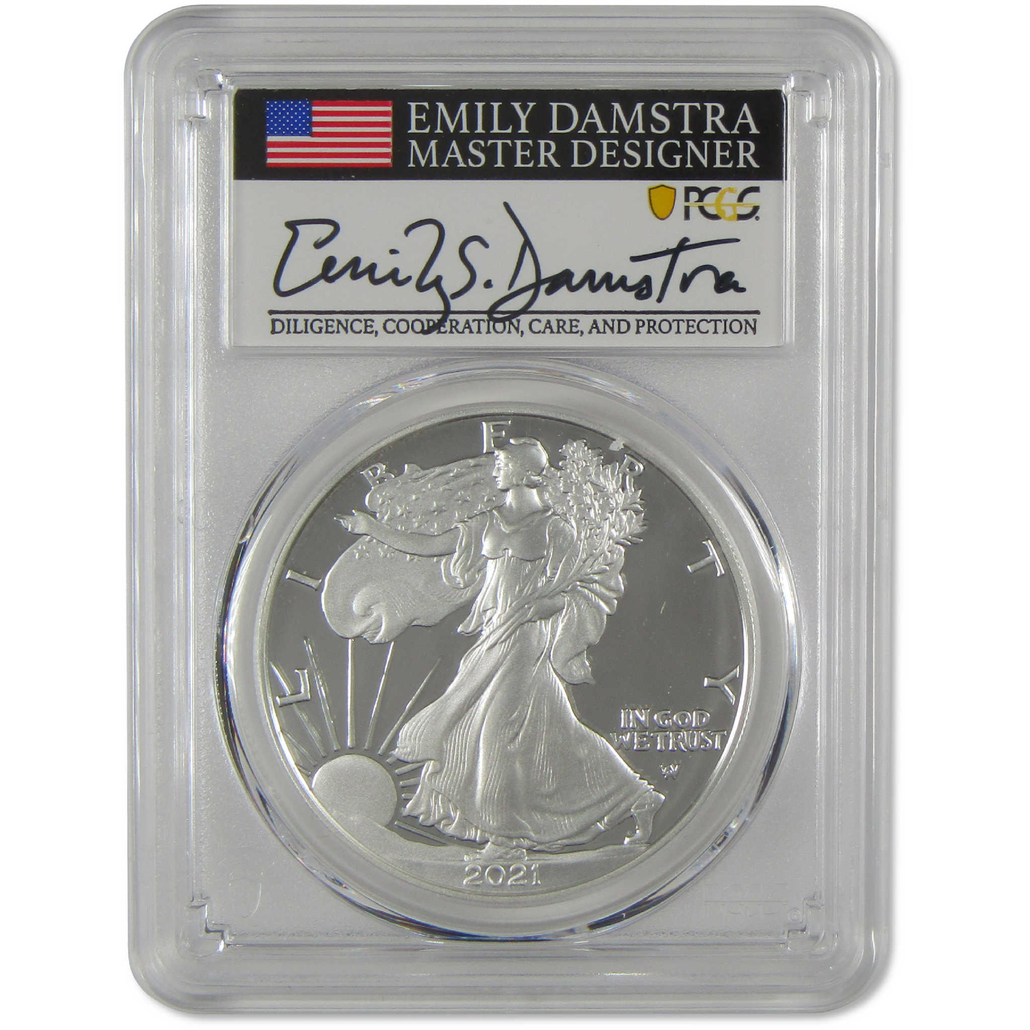 2021 S Type 2 American Silver Eagle PR 69 DCAM PCGS Proof Damstra