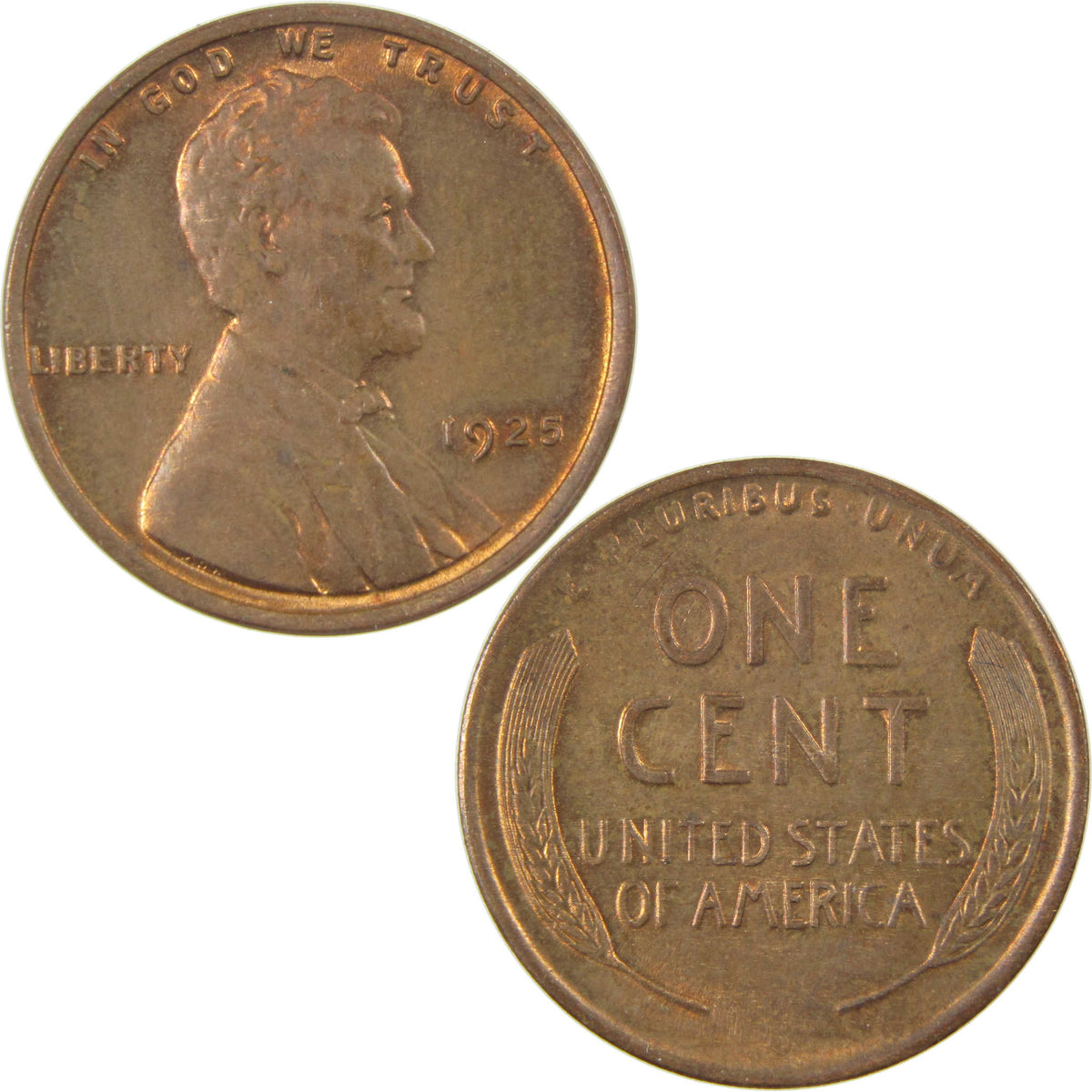 1925 Lincoln Wheat Cent Uncirculated Penny 1c Coin SKU:I28264