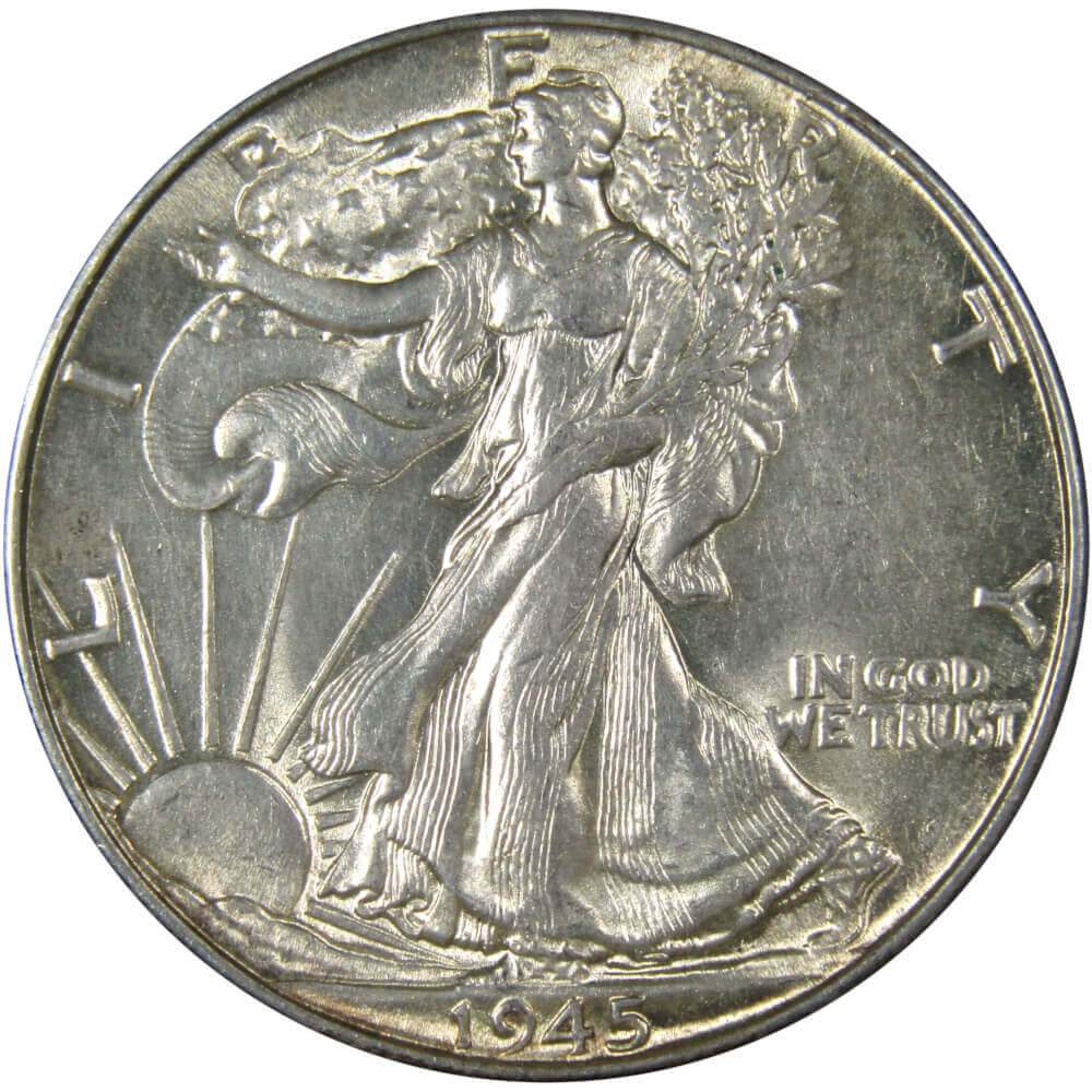 1945 Liberty Walking Half Dollar AU About Uncirculated Silver 50c Coin