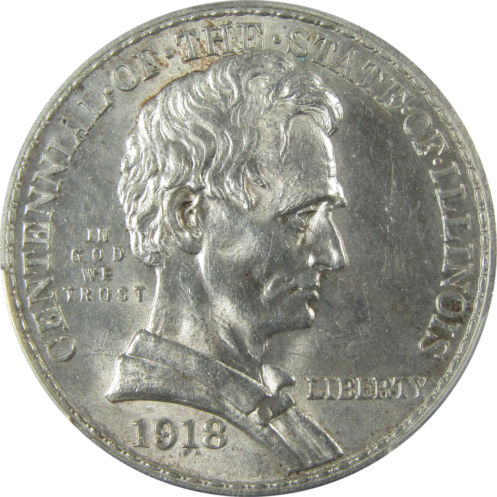 1918 Lincoln Illinois Centennial Silver 50c MS 62 PCGS SKU:I26429