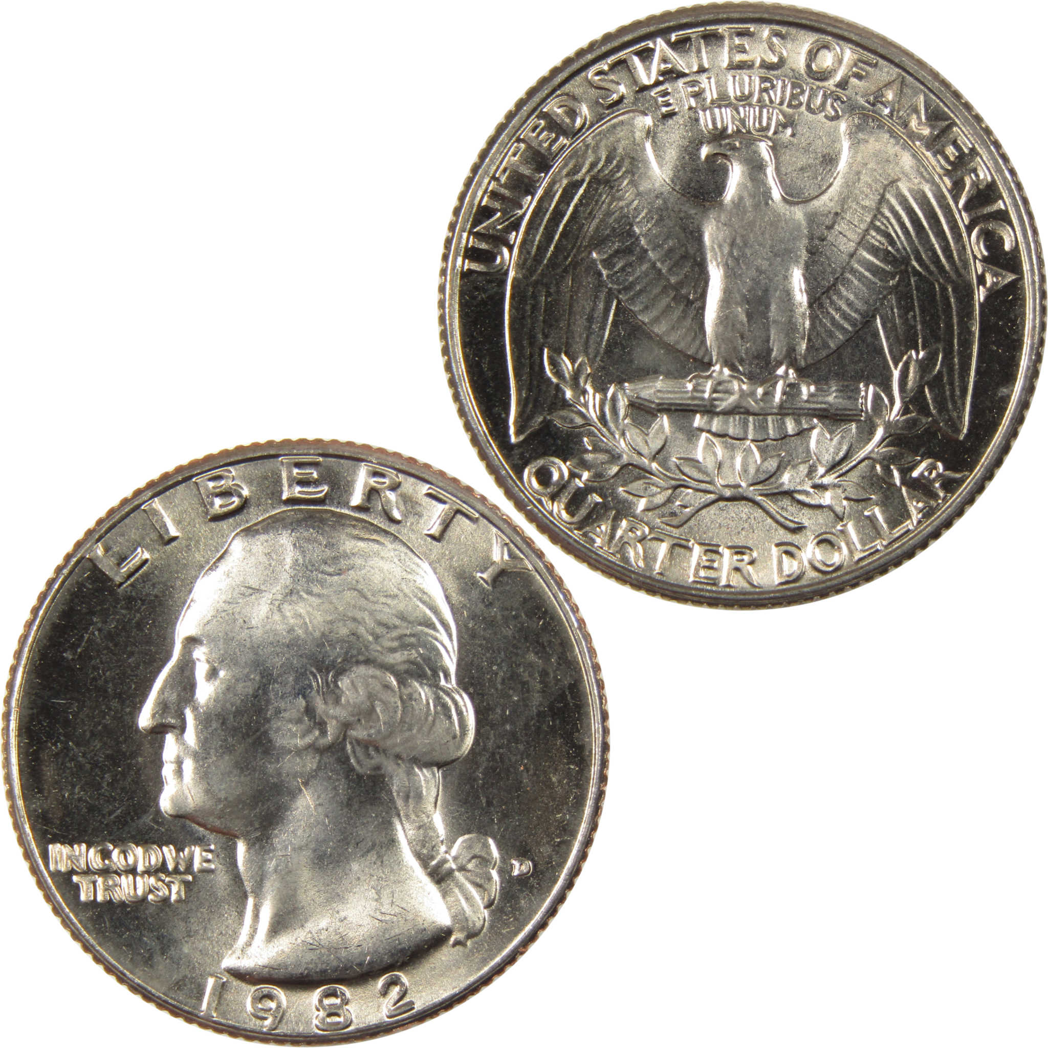 1982 D Washington Quarter BU Uncirculated Clad 25c Coin