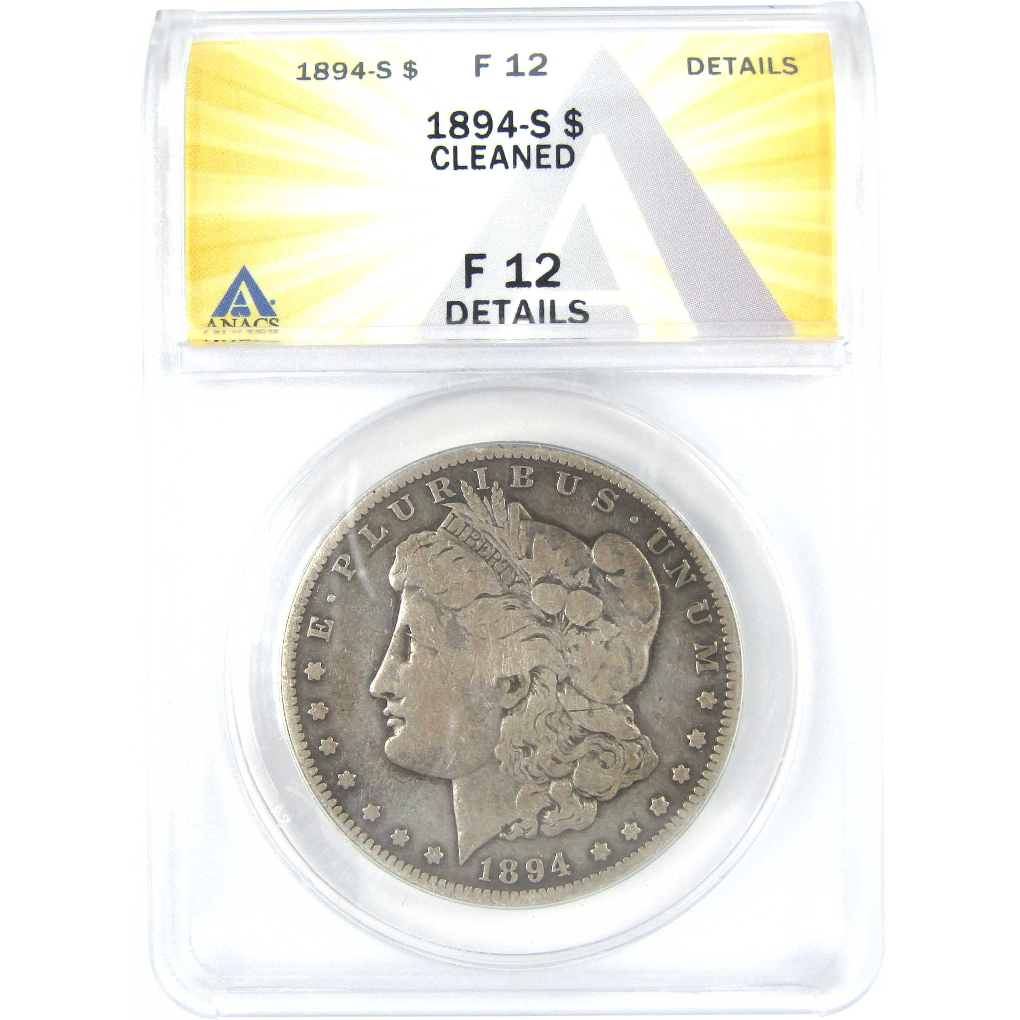 1894 S Morgan Dollar F 12 Details ANACS Silver $1 Coin SKU:I16211 - Morgan coin - Morgan silver dollar - Morgan silver dollar for sale - Profile Coins &amp; Collectibles