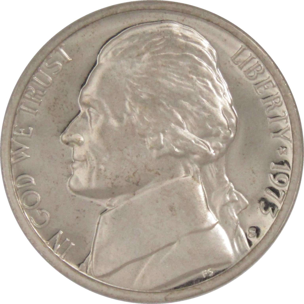 1973 S Jefferson Nickel Proof 5c Coin Collectible