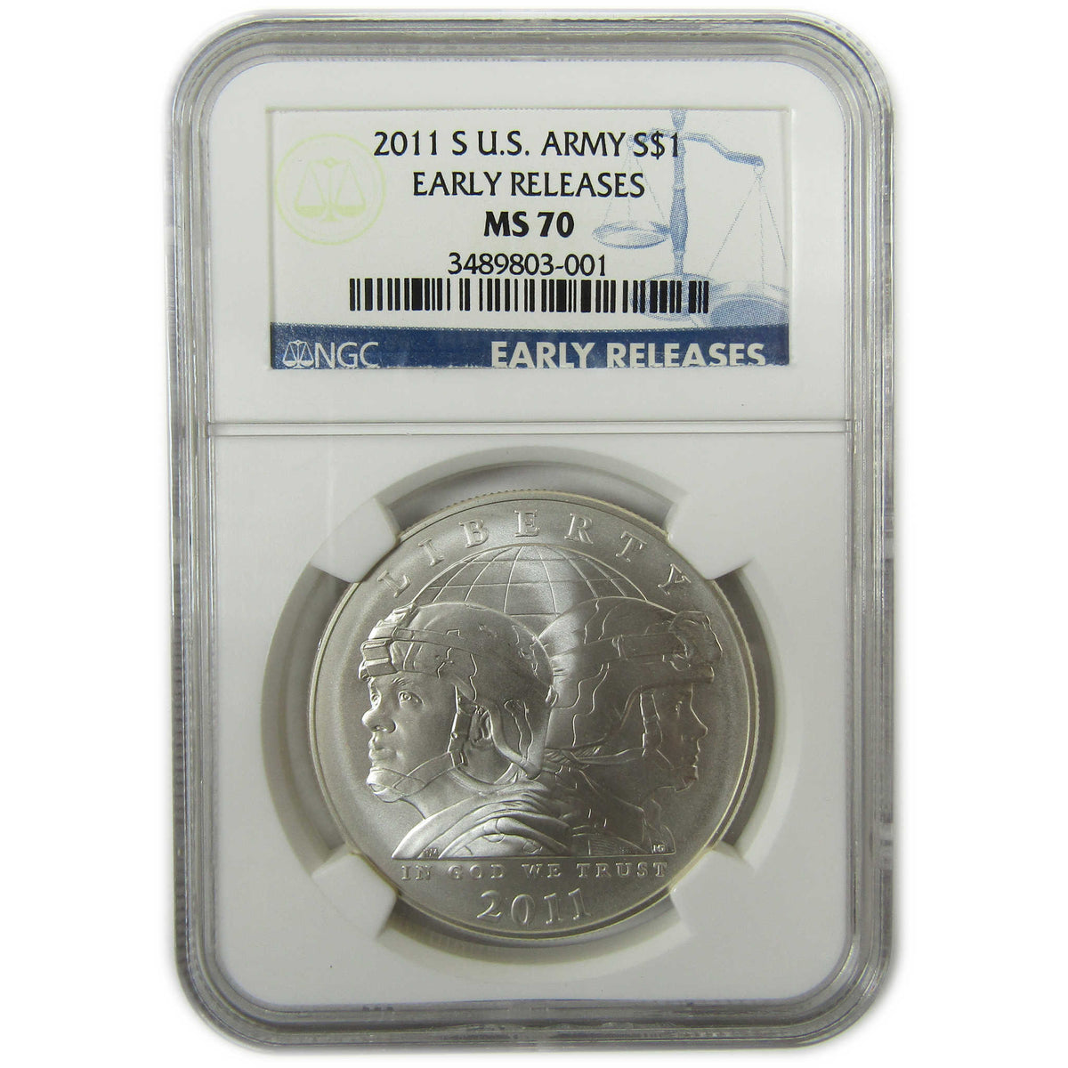 2011 S U.S. Army Commemorative Silver $1 MS 70 NGC SKU:CP1657