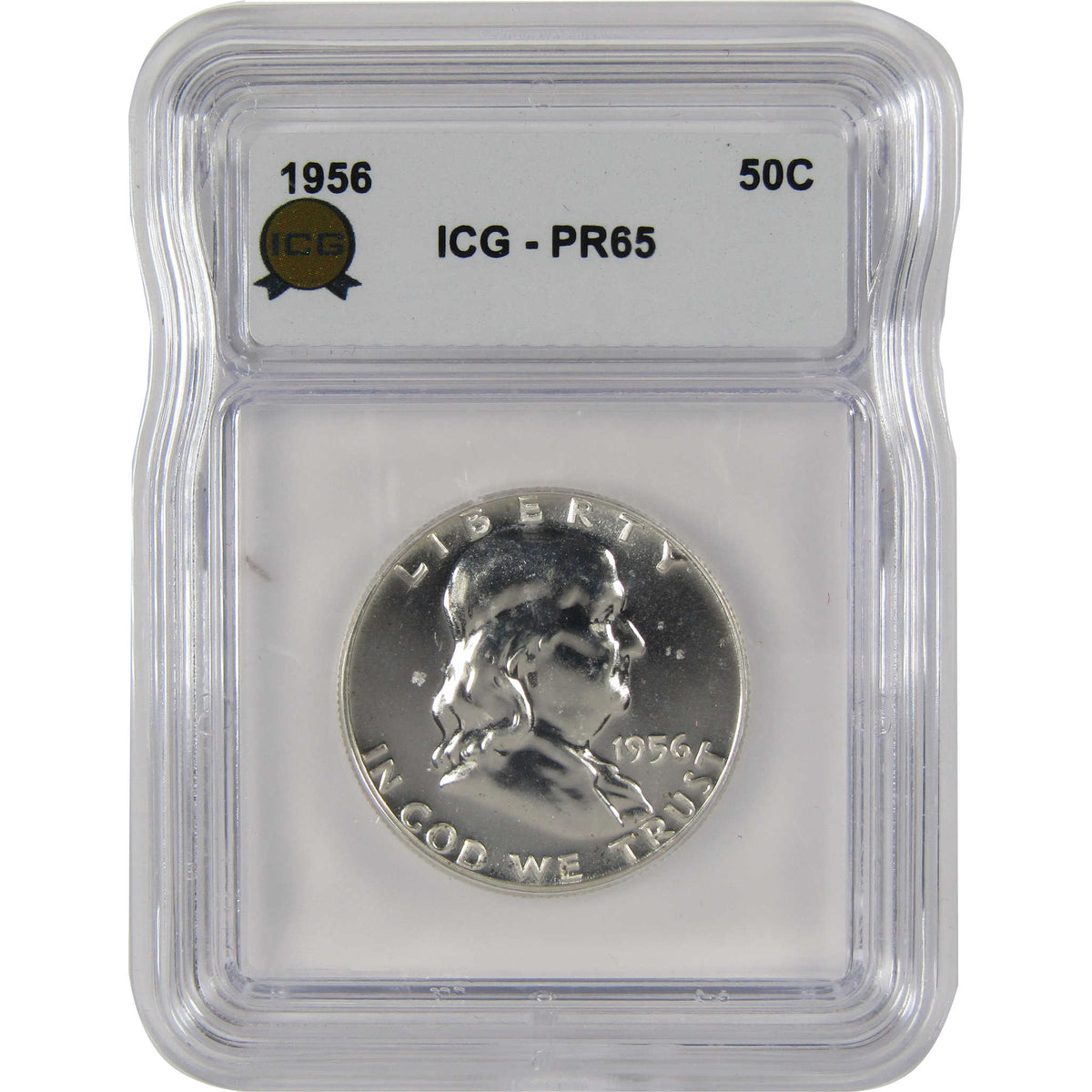 1956 Type 2 Franklin Silver Half Dollar PR 65 ICG 50c Coin SKU:I29160